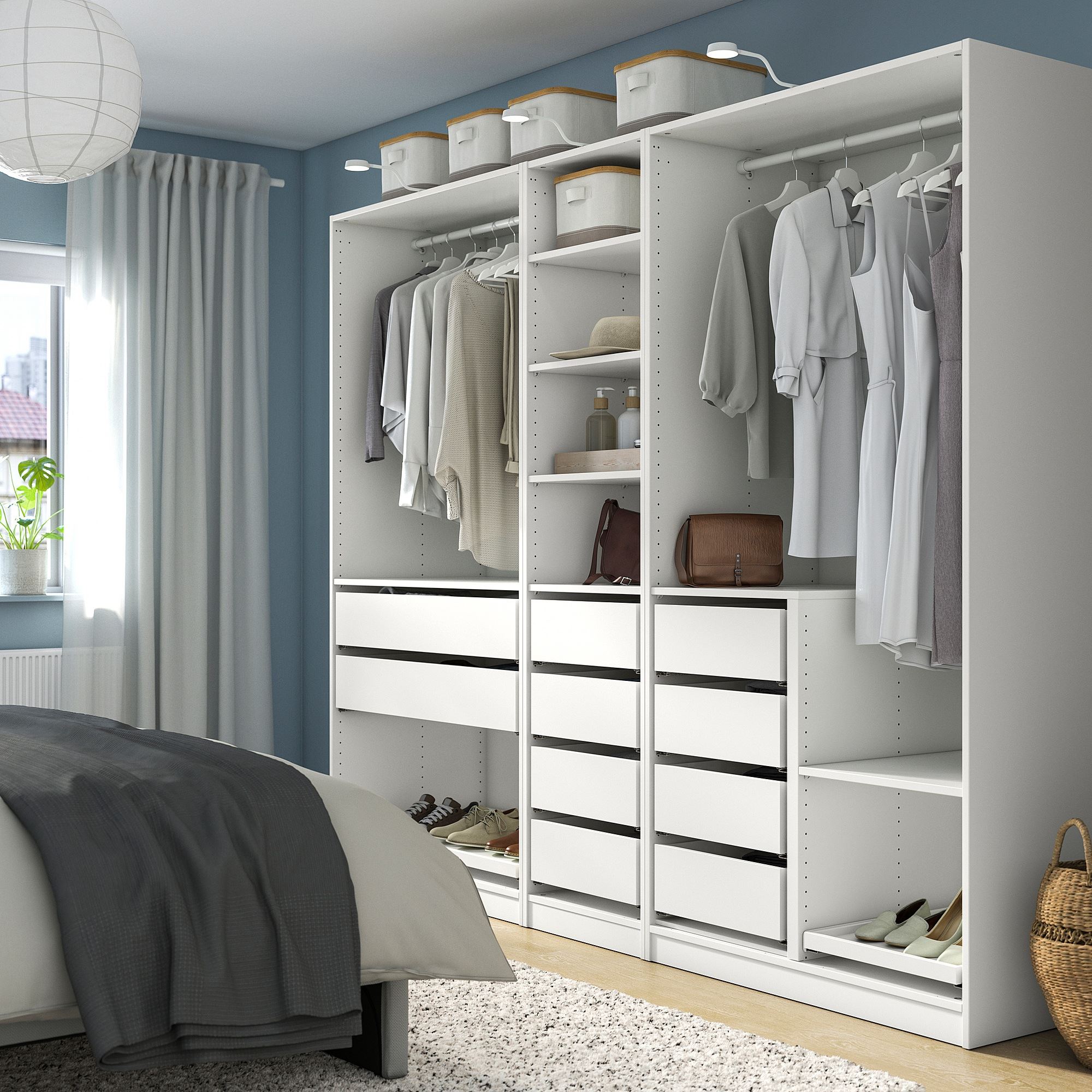 PAX white 250x58x201 cm PAX open wardrobe - 79503135 | IKEA