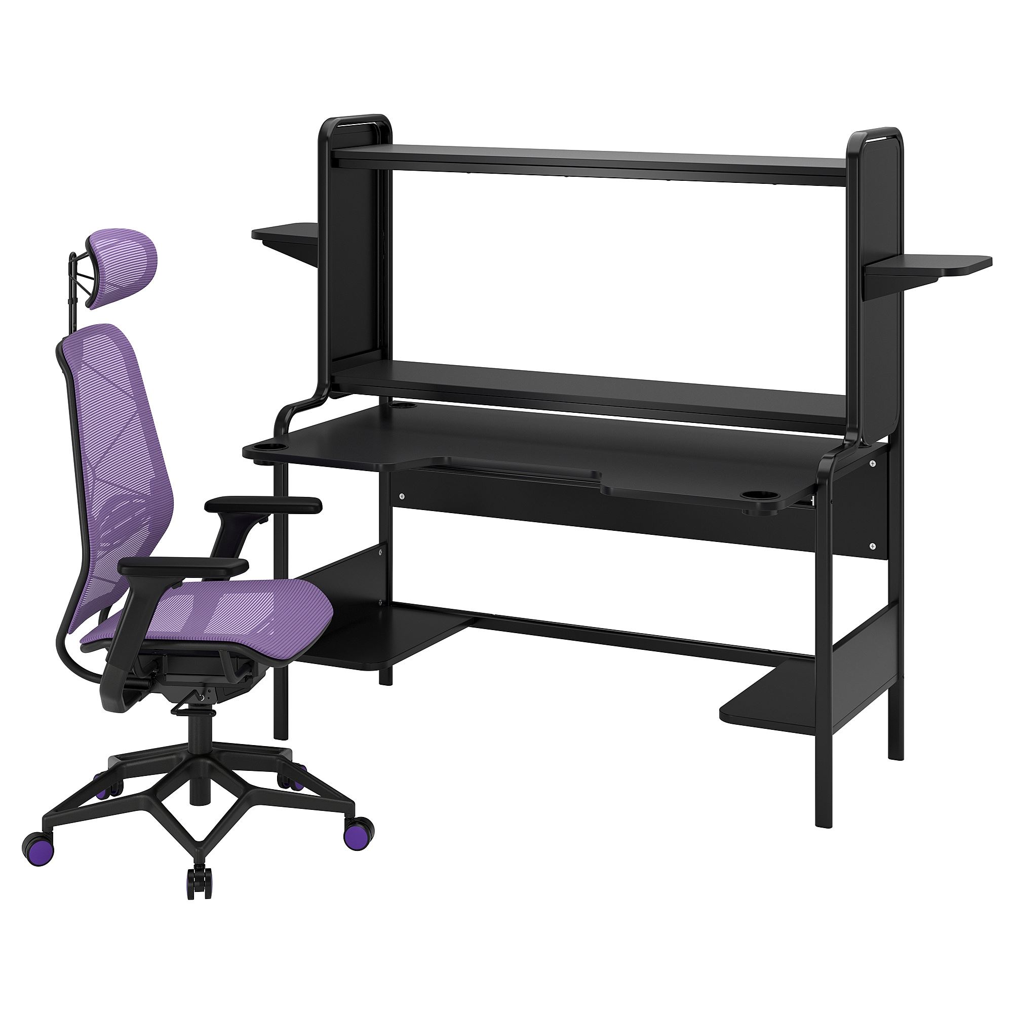 FREDDE/STYRSPEL purple-black gaming desk and chair - 59491317 | IKEA