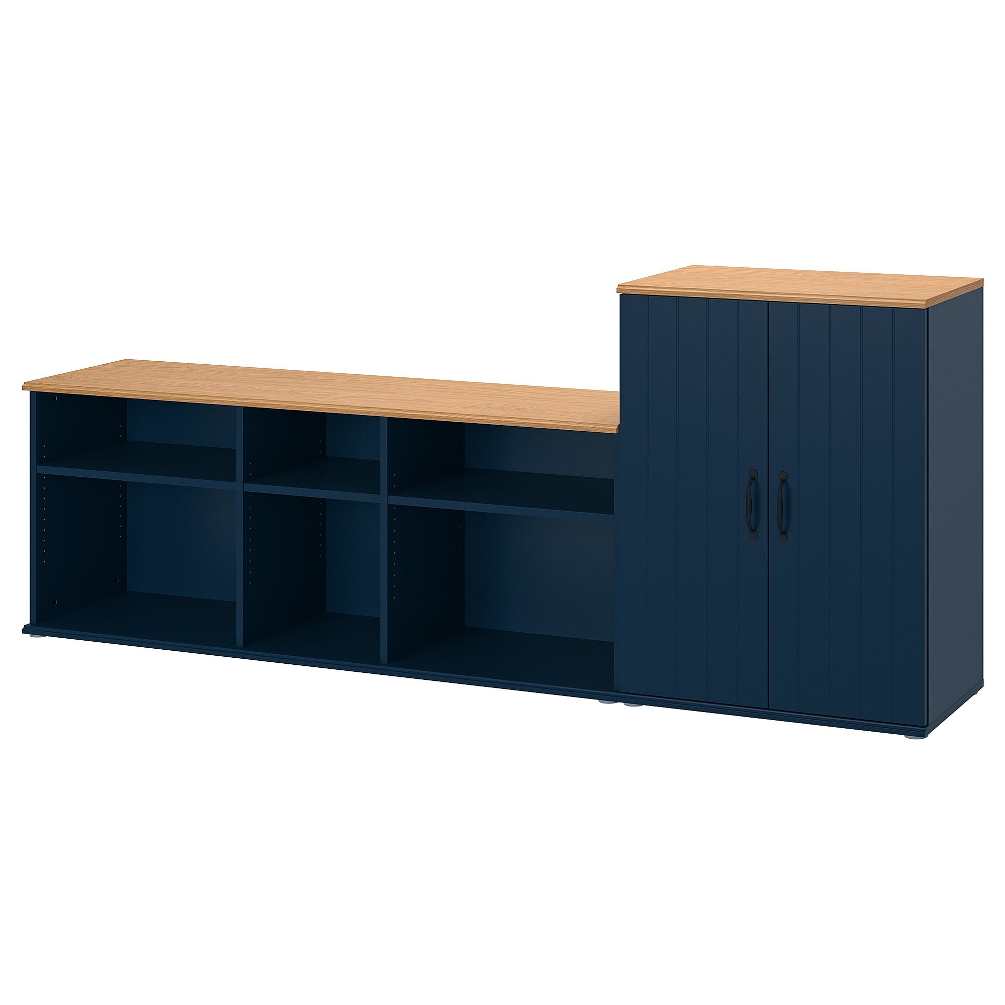 SKRUVBY blue/black 226x38x90 cm tv storage unit - 79494602 | IKEA