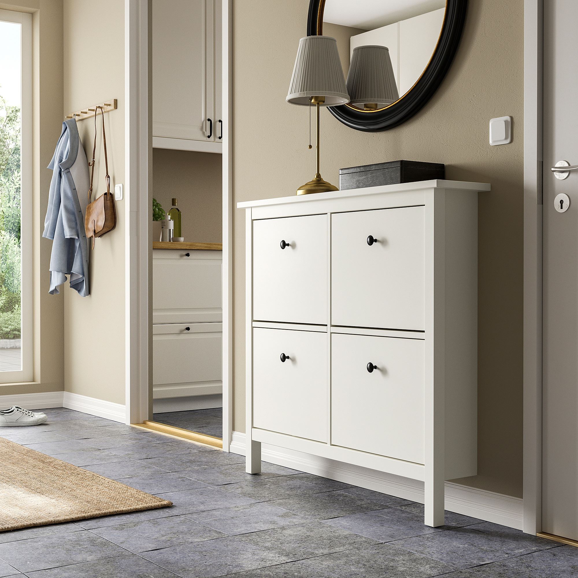 HEMNES white 107x22x101 cm shoe cabinet/storage - 60156121 | IKEA