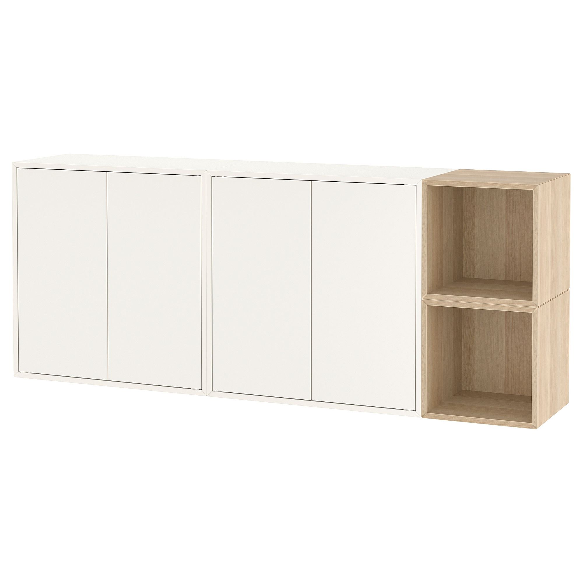 EKET white-white stained oak effect 175x35x70 cm Wall-mounted
