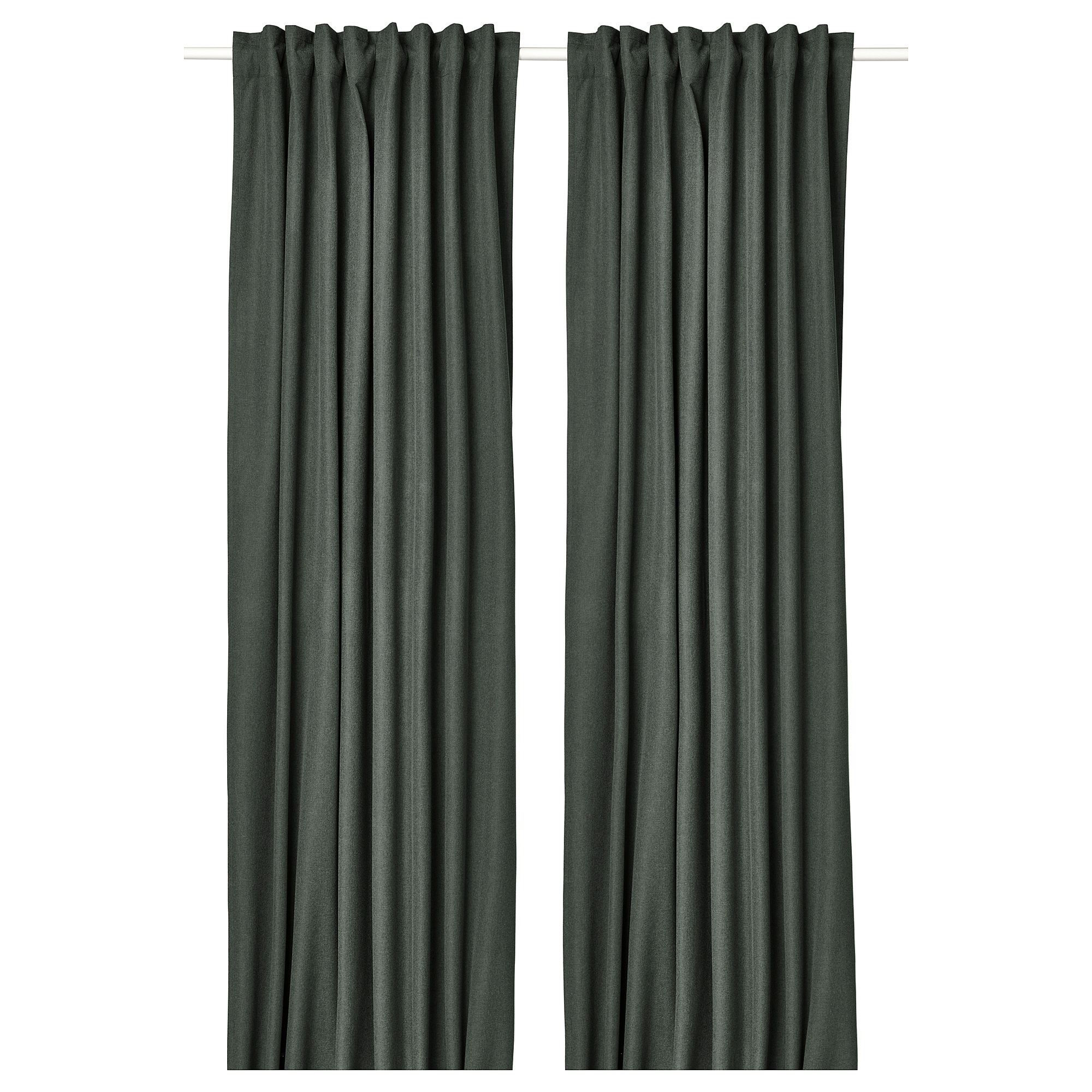 ROSENMANDEL dark green 135x300 cm blackout curtain, 1 pair