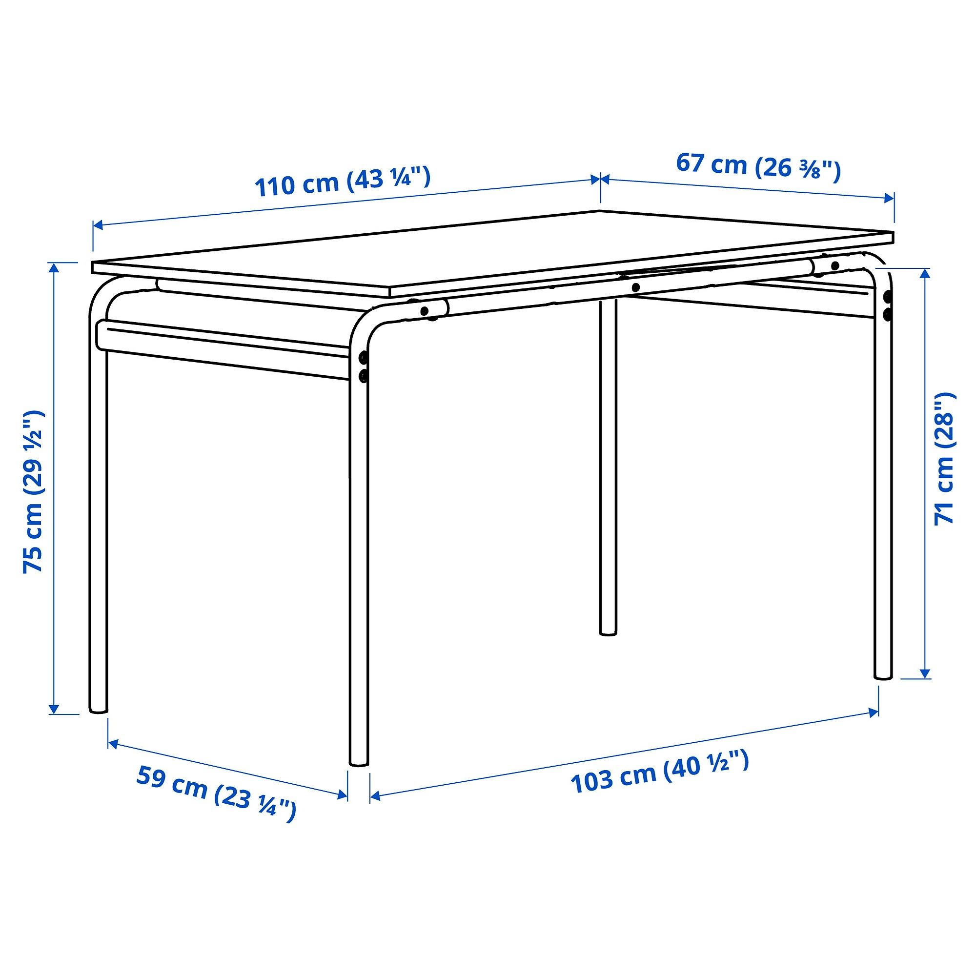 GRASALA Grey 110x67x75 Cm Dining Table Underframe 90515434 IKEA