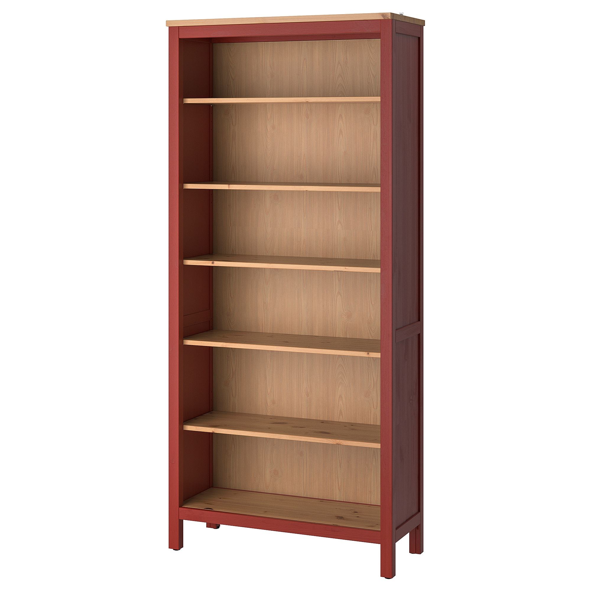 HEMNES red stained-light brown stained 90x197 cm bookcase