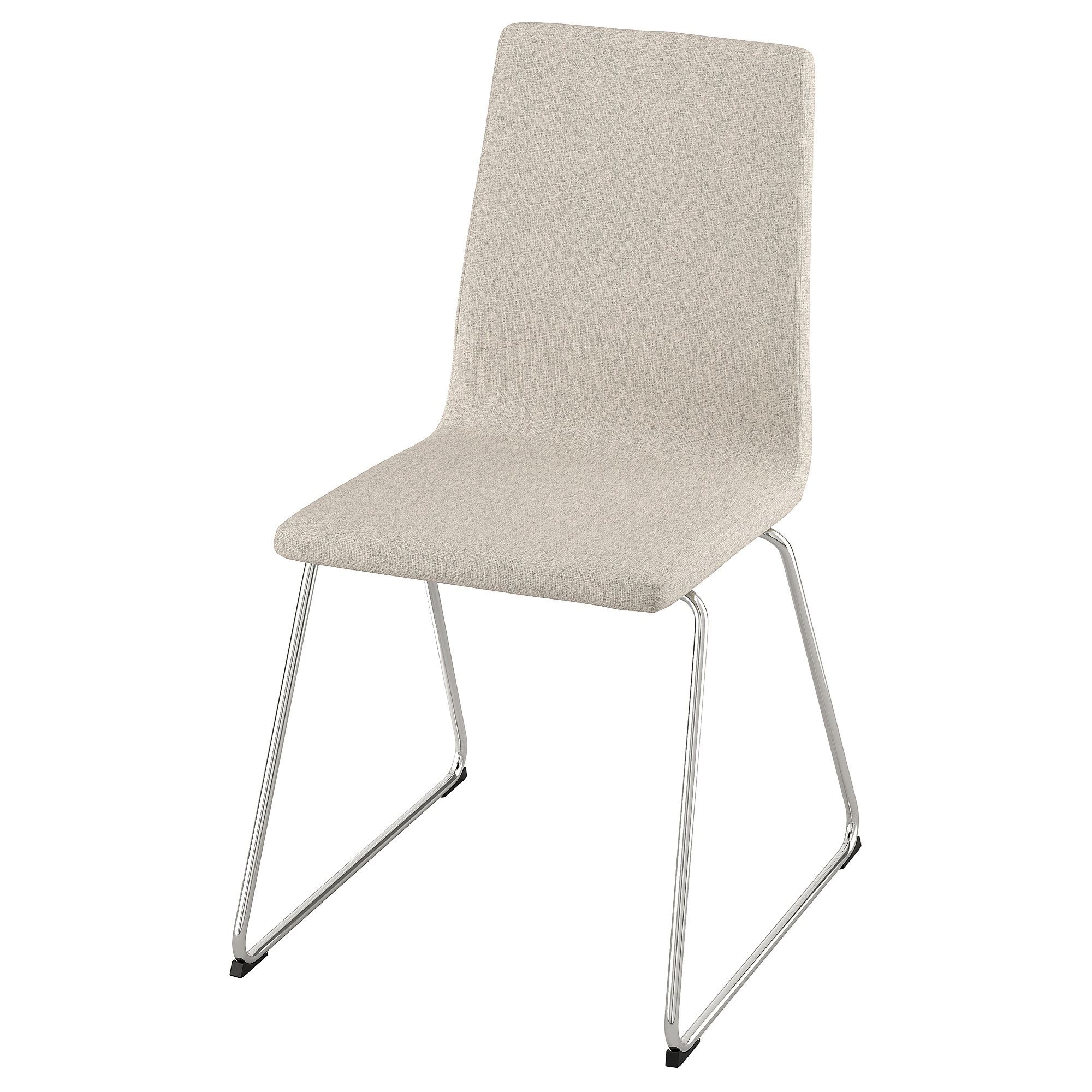 LILLANAS chrome plated-Gunnared beige upholstered chair - 00534757