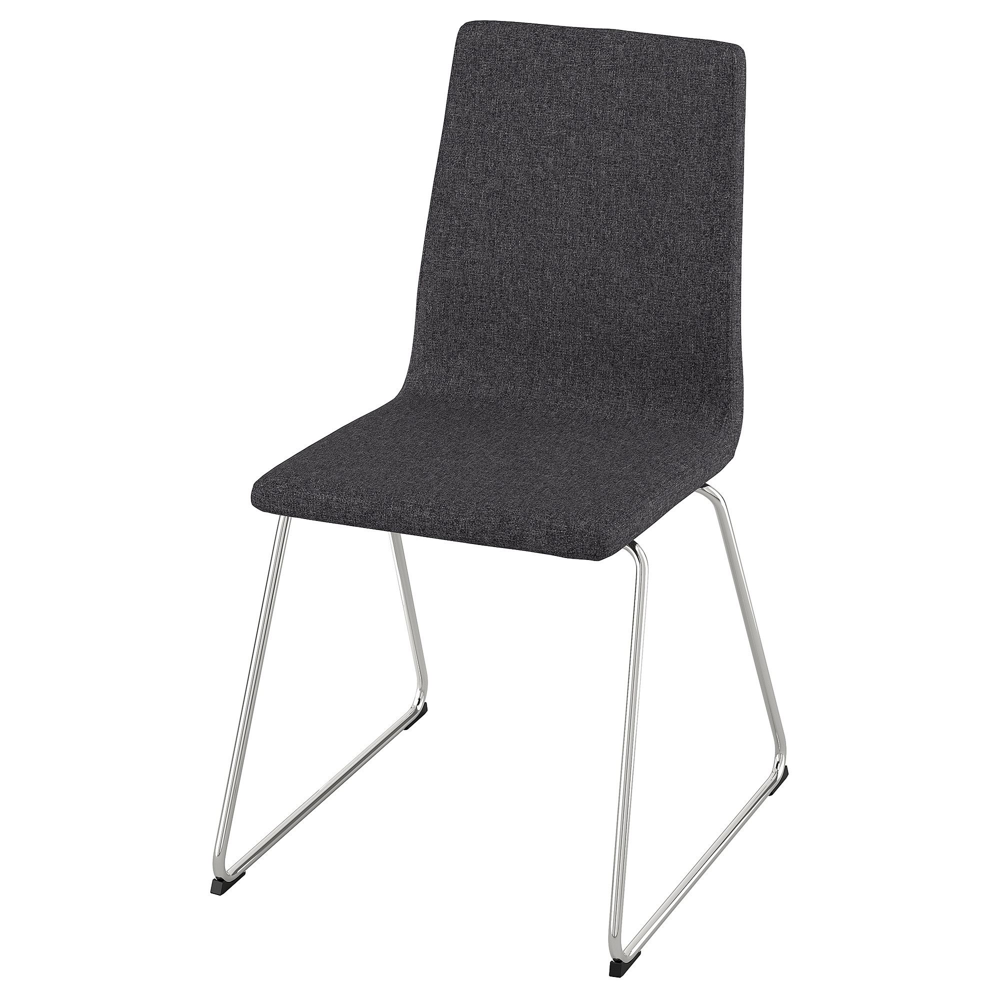 IKEA LILLÅNÄS 椅子 ダークグレー 2脚セット LILLANAS chrome plated-Gunnared dark gray upholstered chair