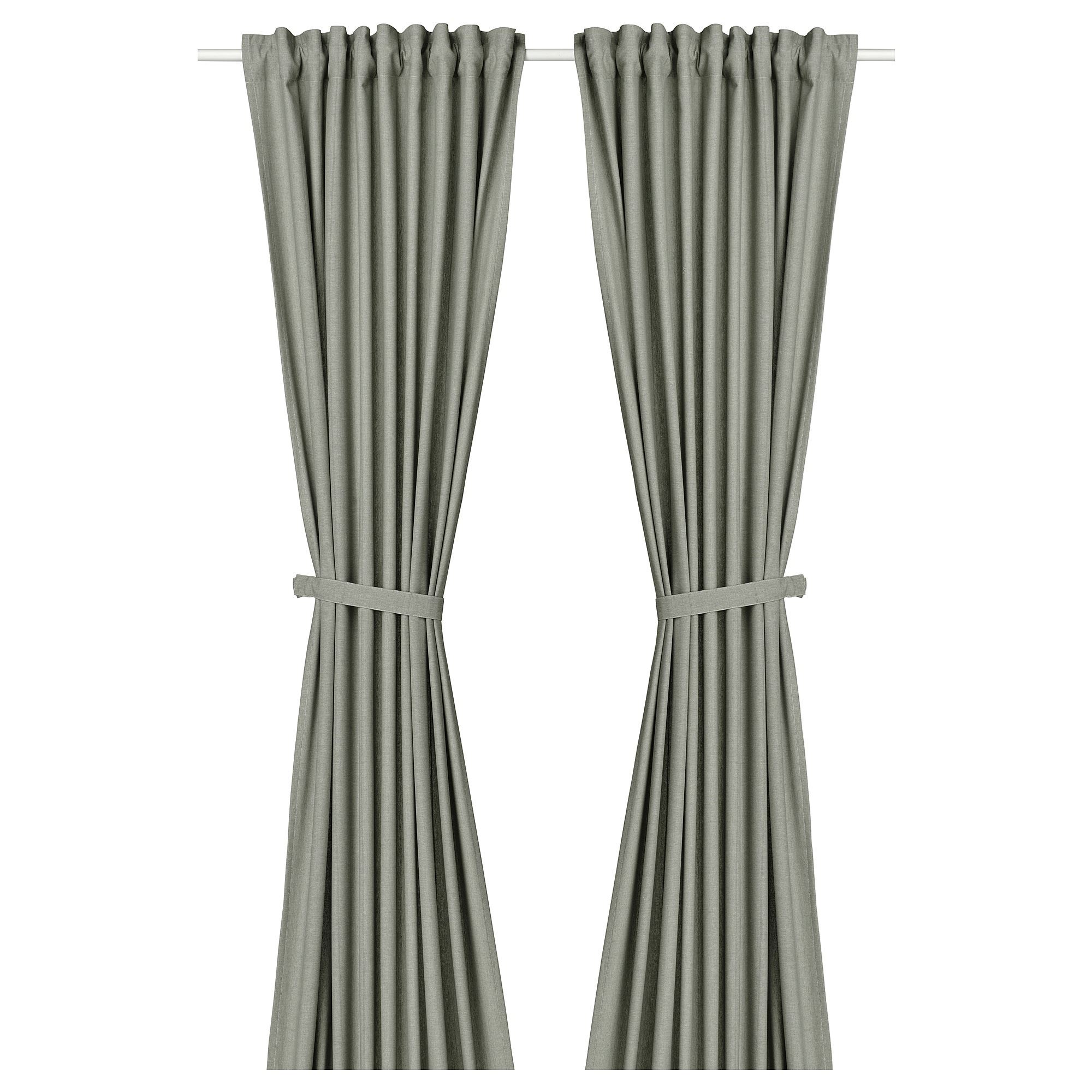 LENDA light grey-green 140x300 cm background curtain, 1 pair