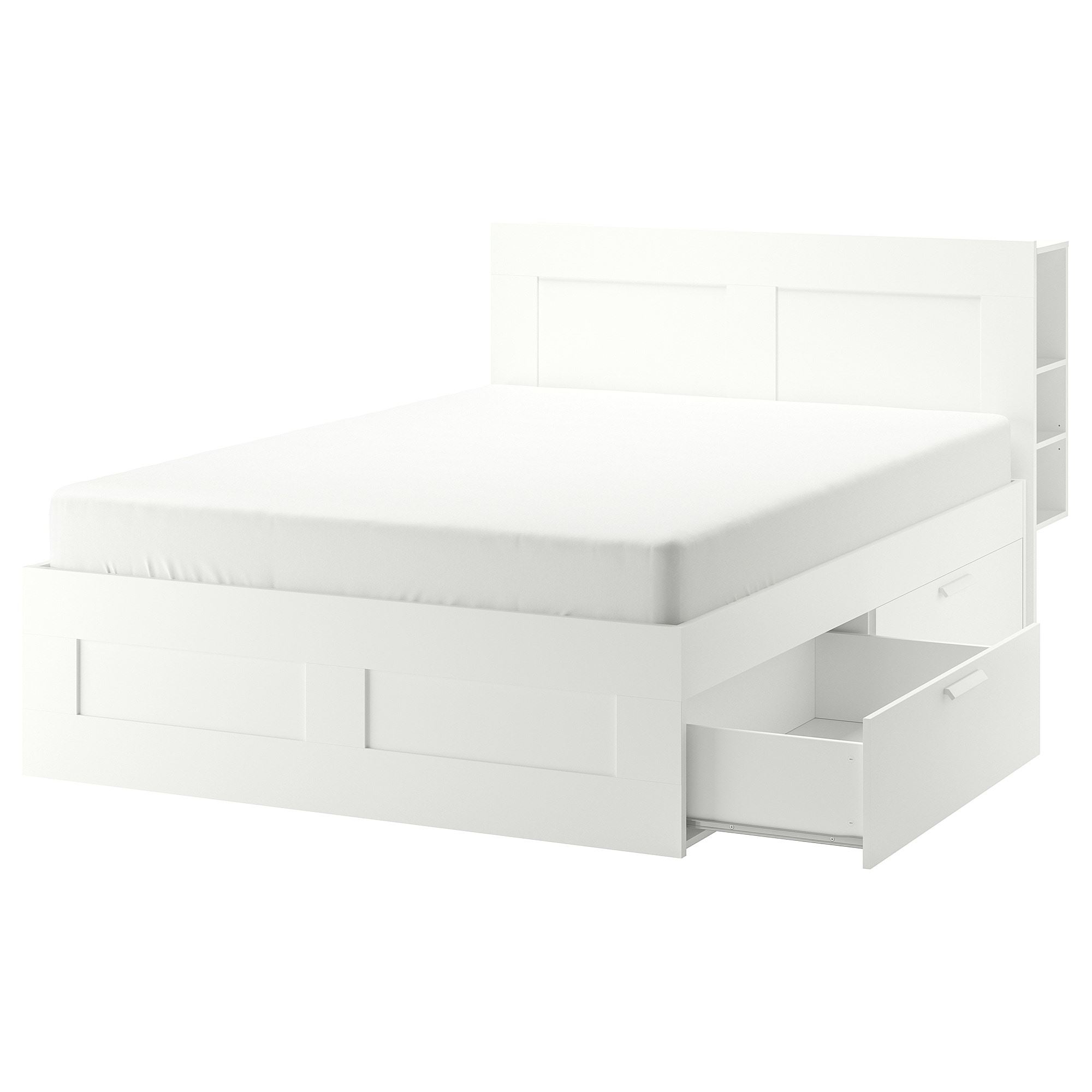 BRIMNES/LÖNSET white 140x200 cm double bed base - 49157457 | IKEA