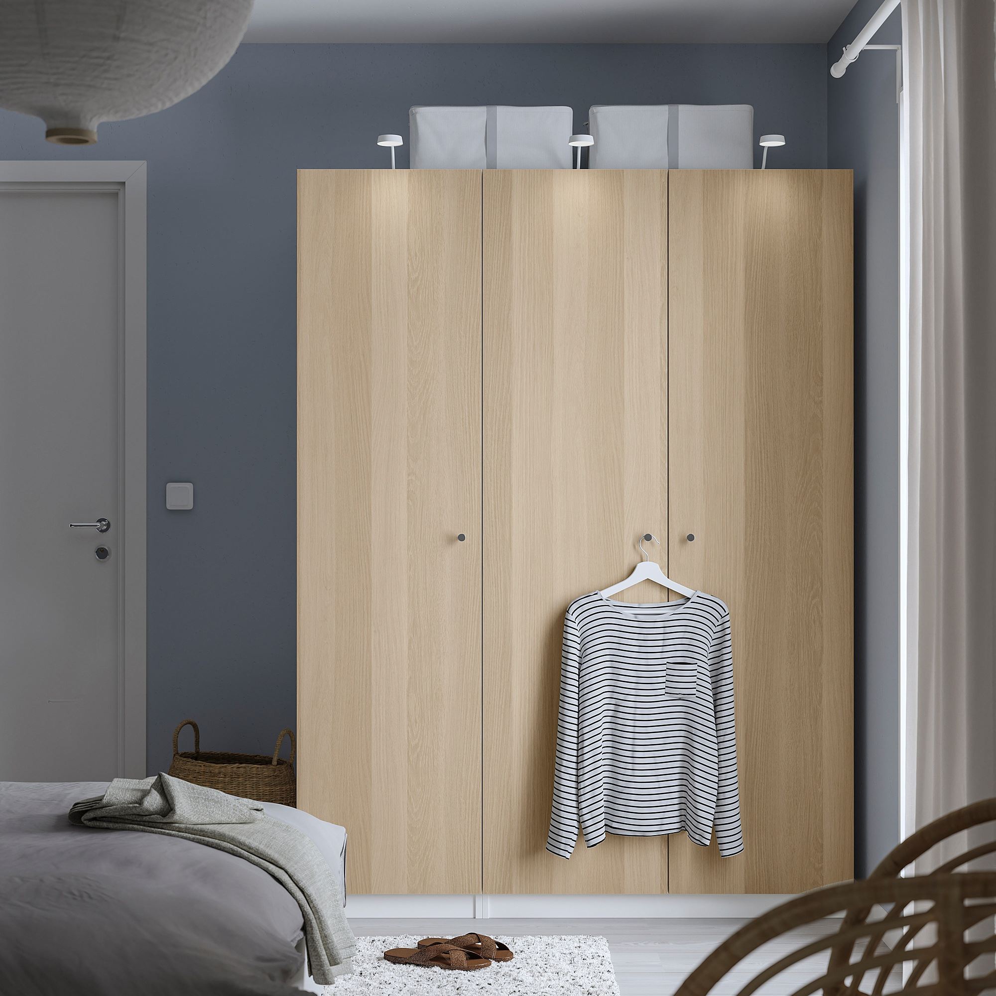 PAX/FORSAND white-white stained oak effect 150x60x201 cm PAX wardrobe