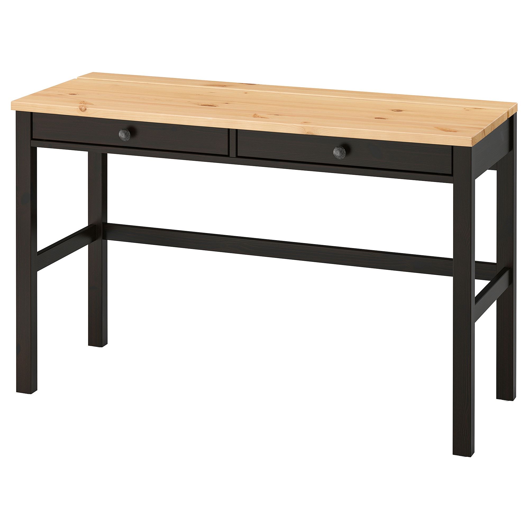 HEMNES black-brown/light brown 120x47 cm desk - 50534953 | IKEA