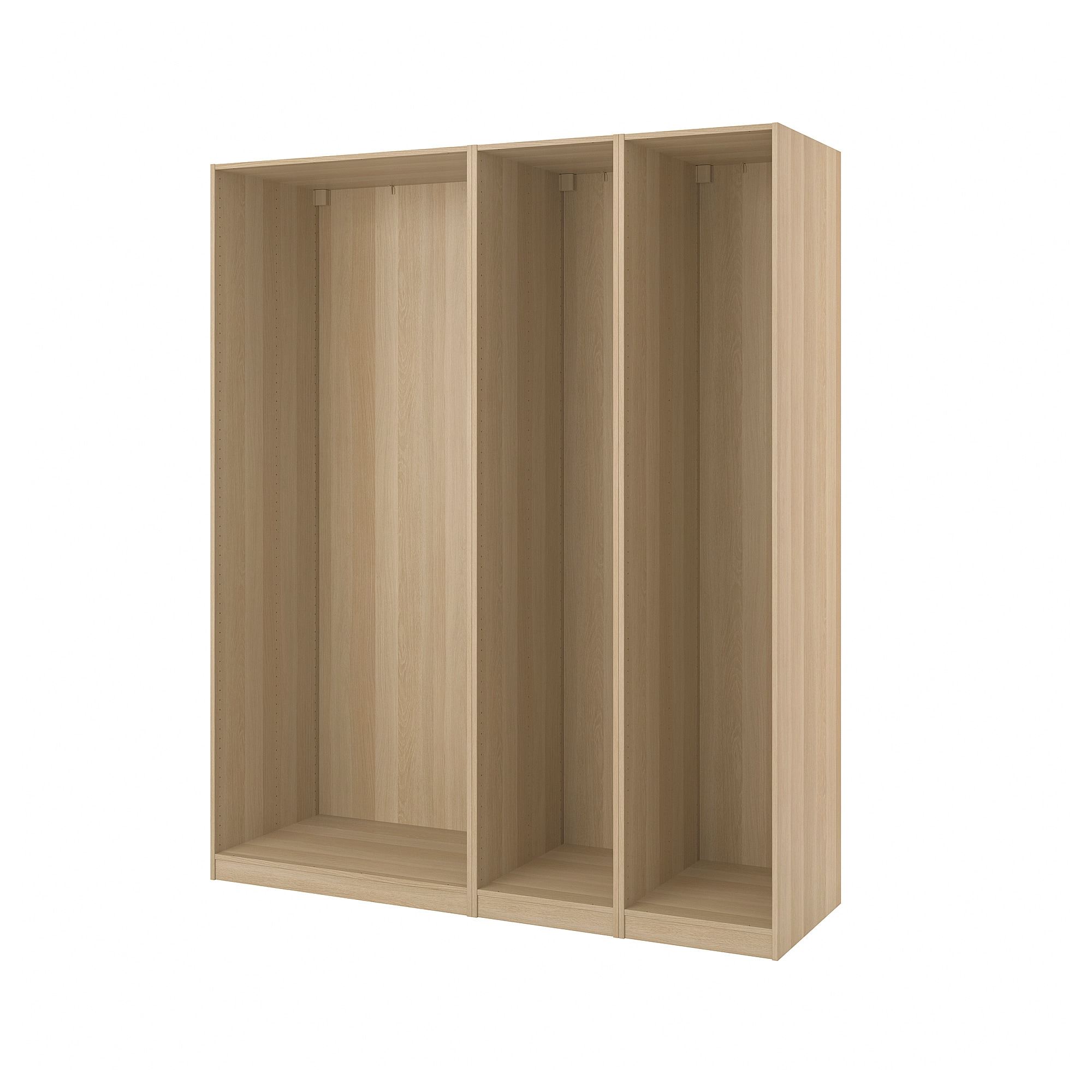 PAX white stained oak effect 200x58x236 cm wardrobe frame - 89494772 | IKEA