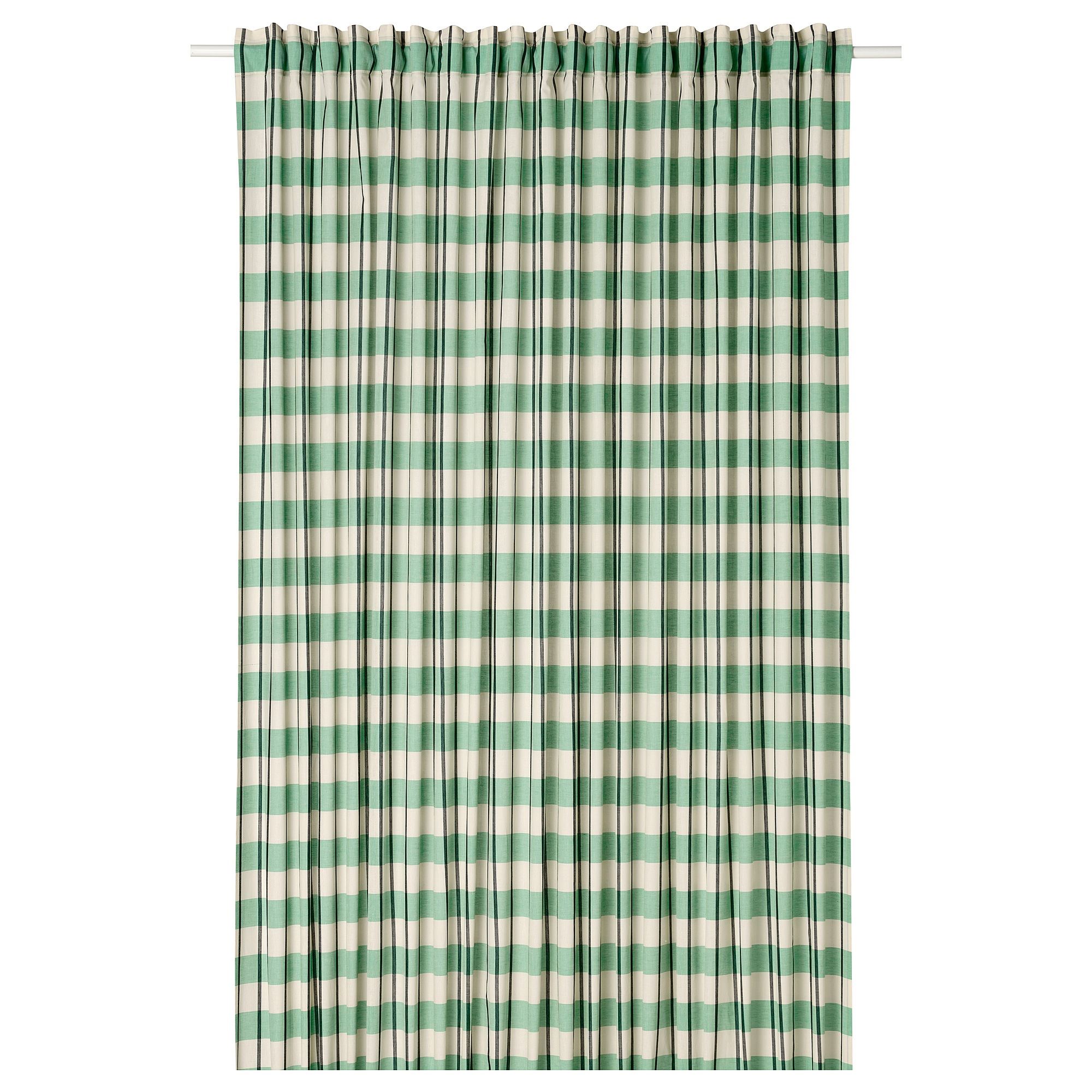 GLANSHAGTORN green white-black 300x300 cm sheer curtains