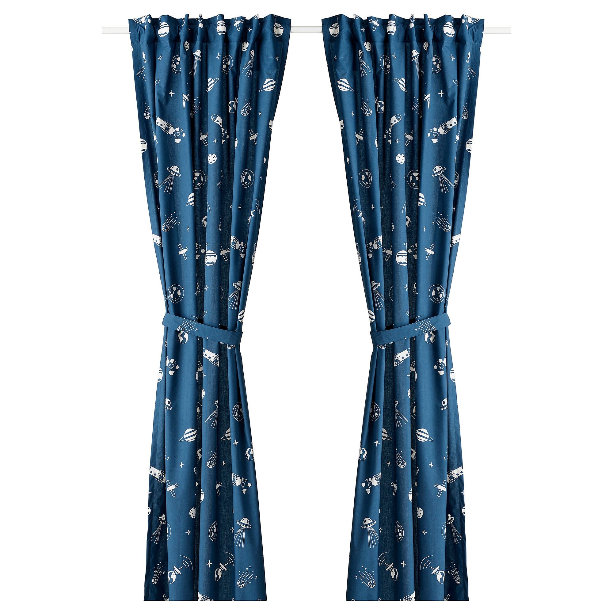 AFTONSPARV blue-white 120x300 cm children's curtain - 60561031 | IKEA