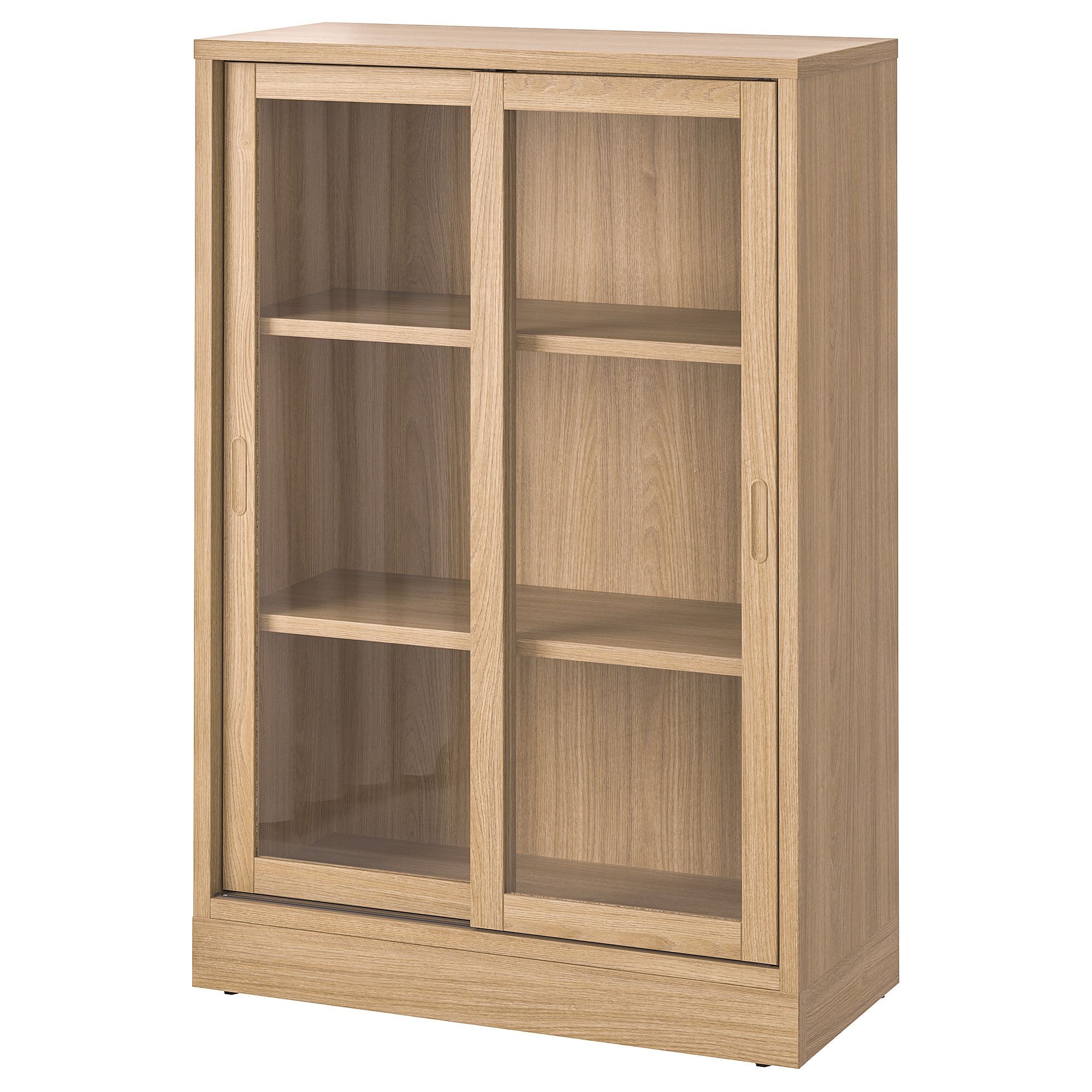 TONSTAD oak veneer 82x37x120 cm sliding door-cabinet - 00489284 | IKEA