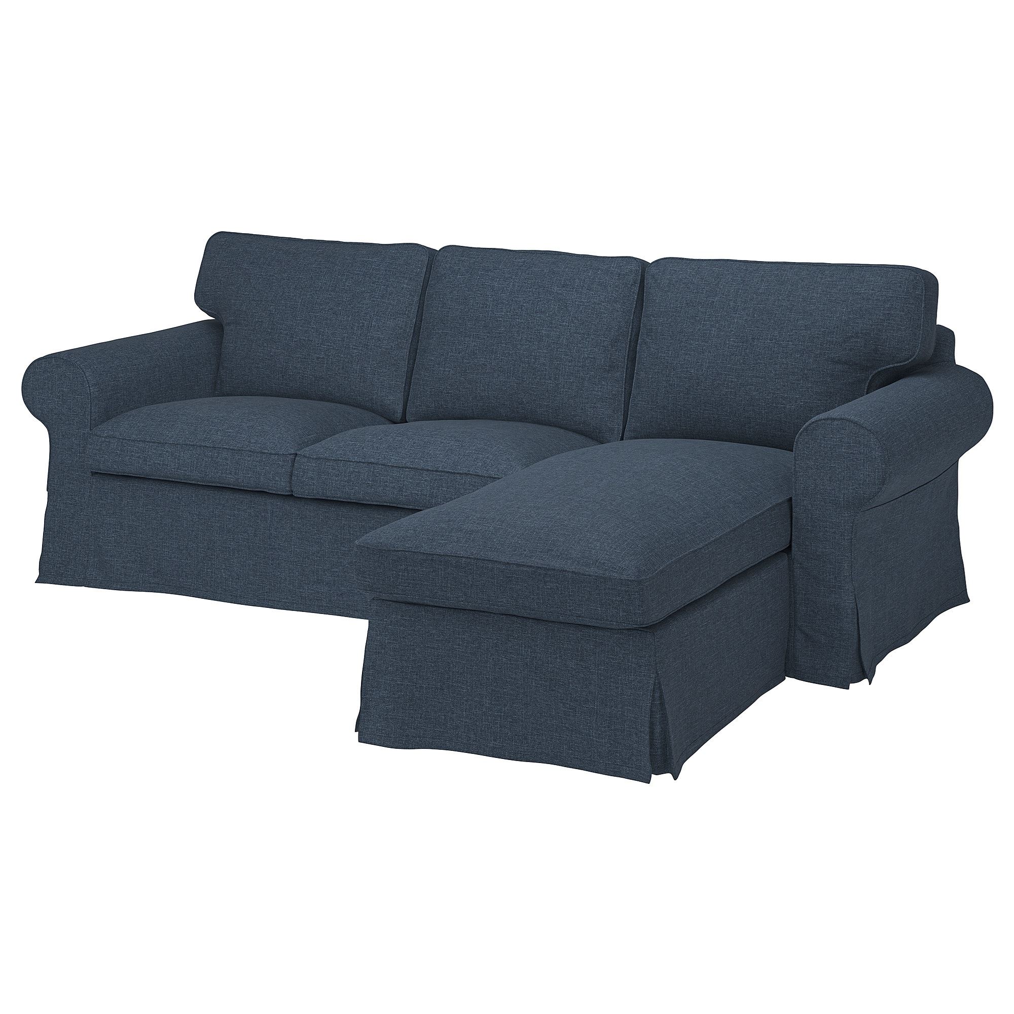 EKTORP kilanda dark blue 3-seat sofa with chaise longue - 99509037