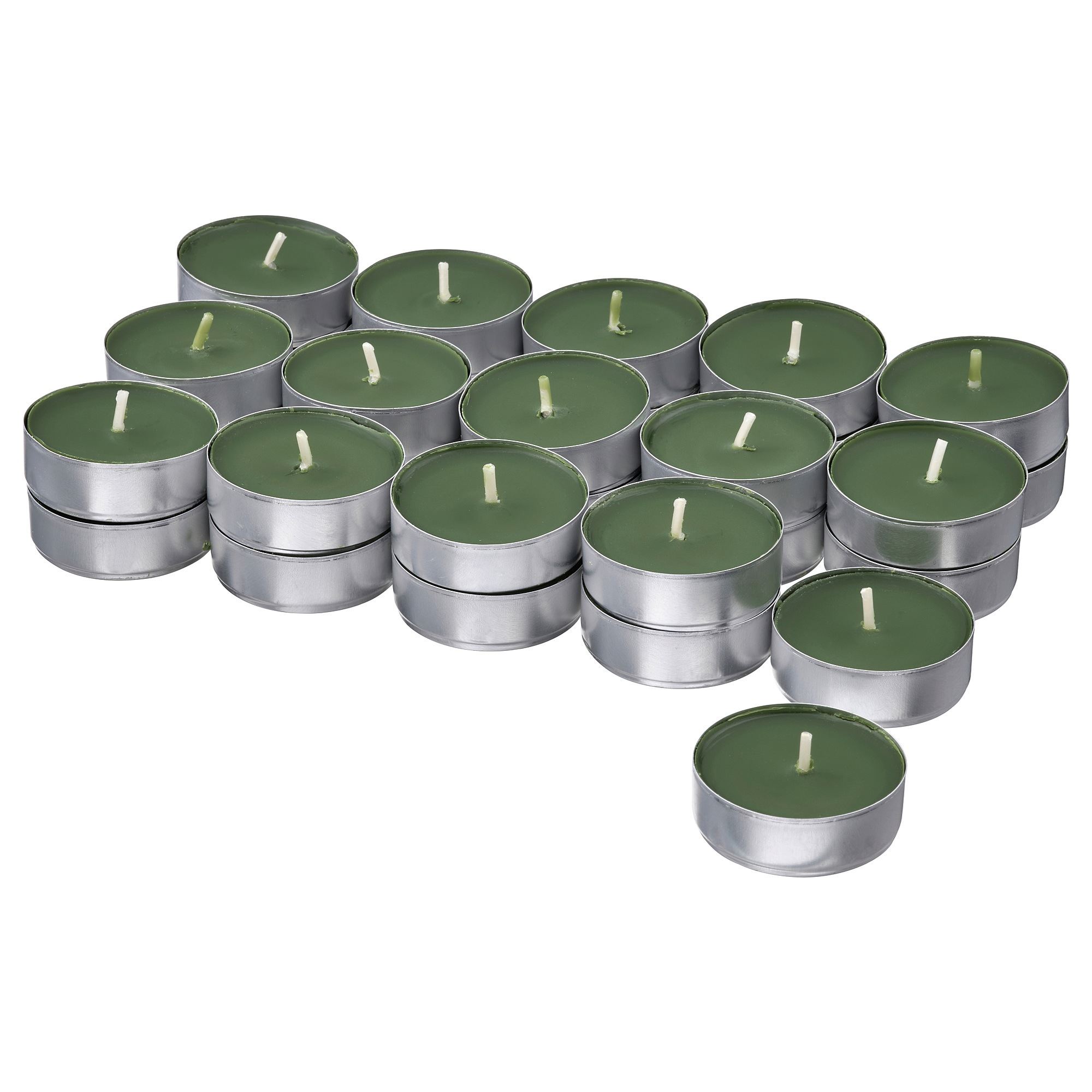 JAMTSKOGEN koyu yeşil 3.5 saat kokulu tealight mum 70552823 IKEA