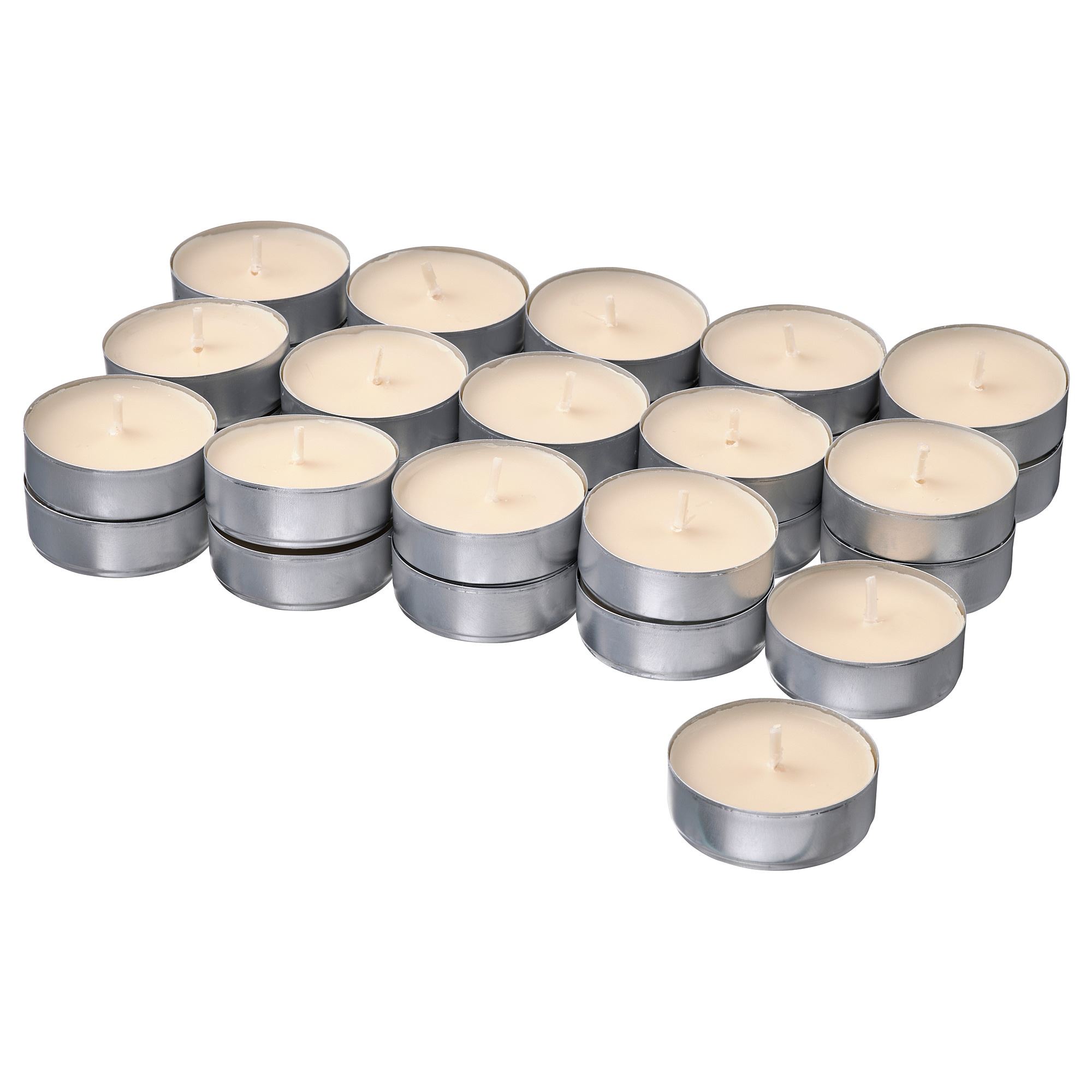 GLANSLIND bej 3.5 saat kokulu tealight mum 30552815 IKEA