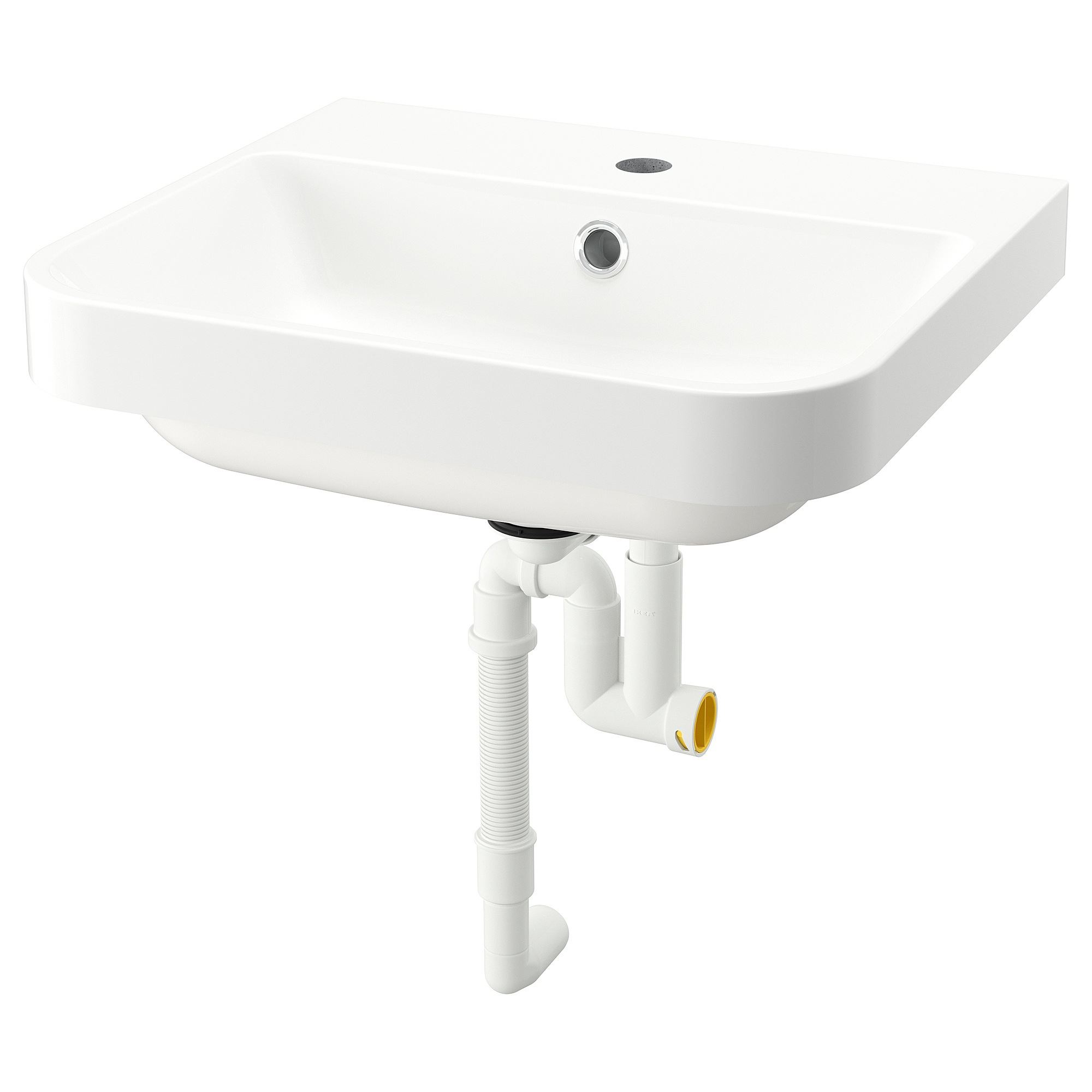 Ikhsan  BACKSJÖN/RANNILEN white 50x43 cm wash-basin with water trap