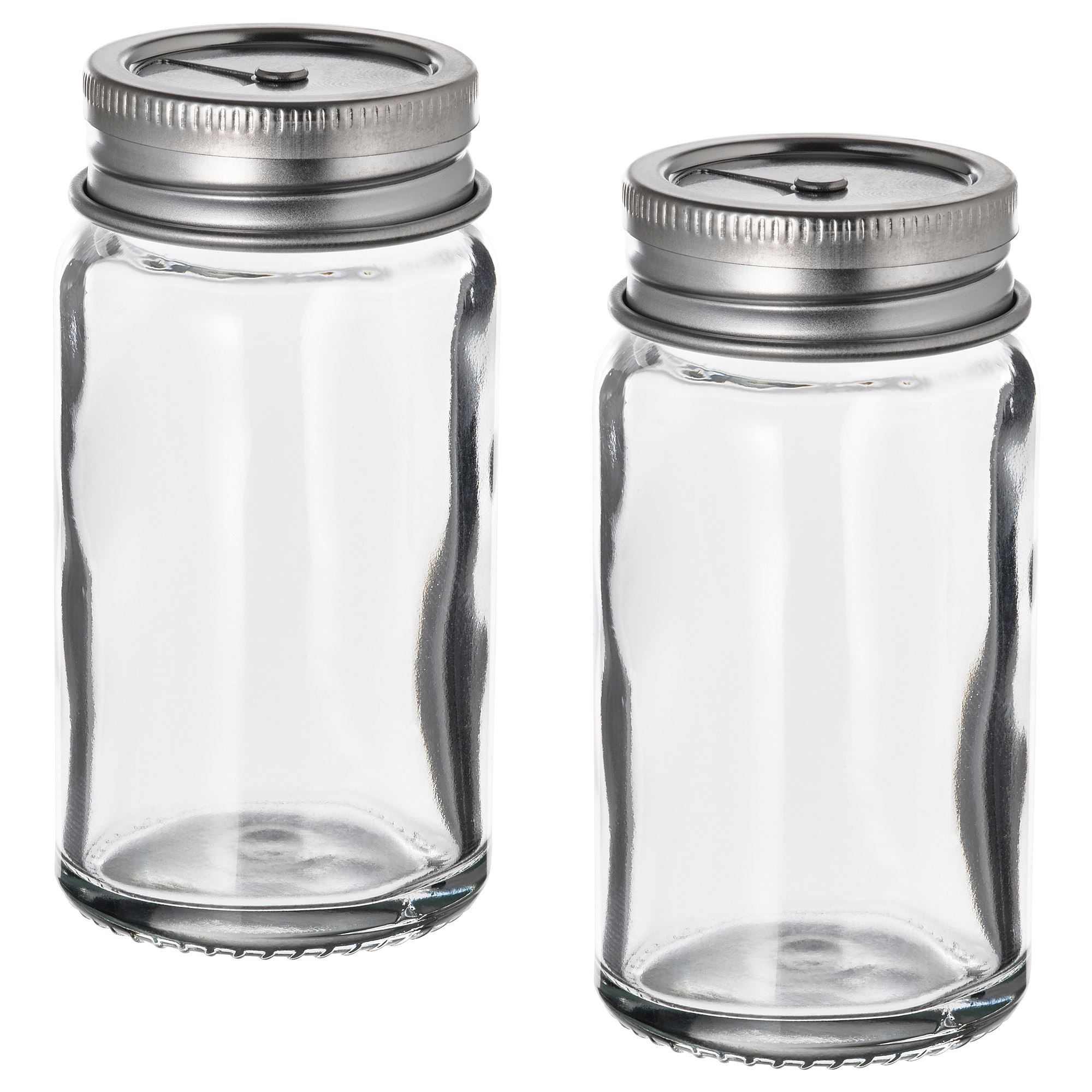 CITRONHAJ glass/stainless steel 8 cm salt and pepper shakers