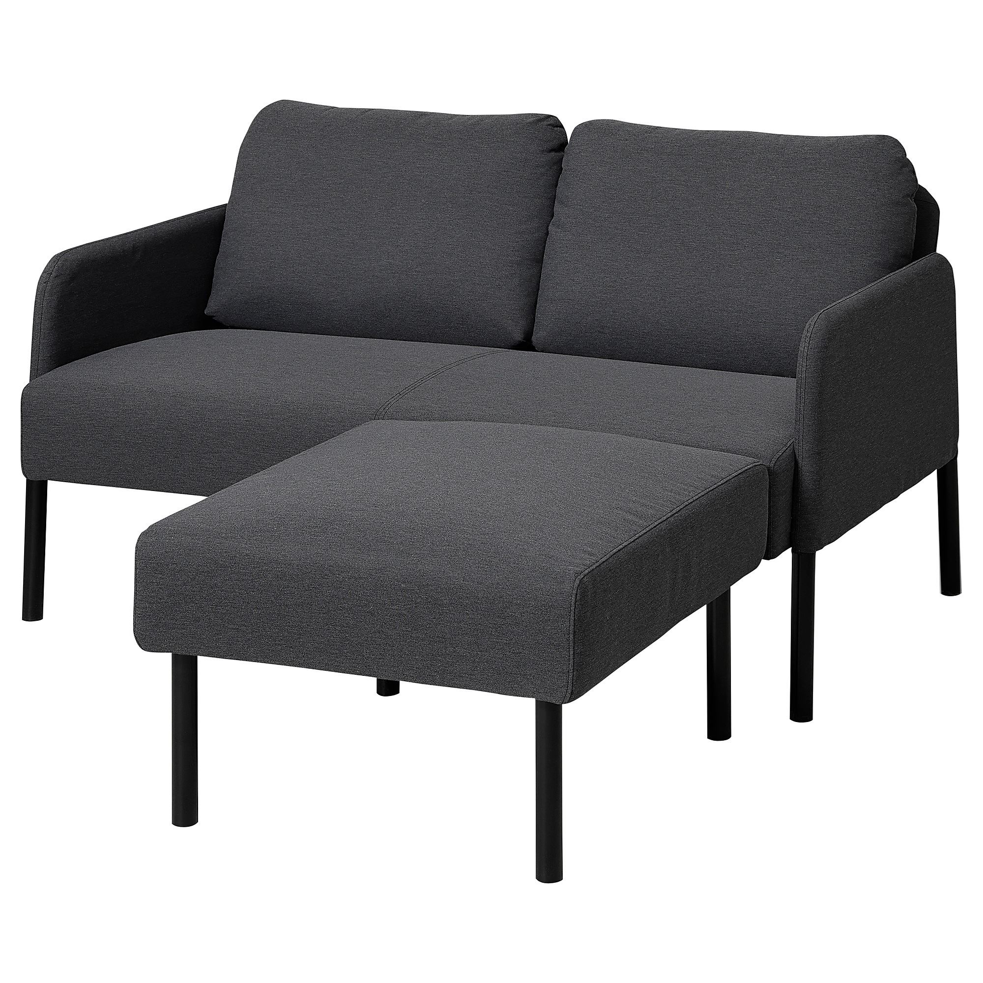 GLOSTAD knisa koyu gri 2'li kanepe ve puf - 49543920 | IKEA