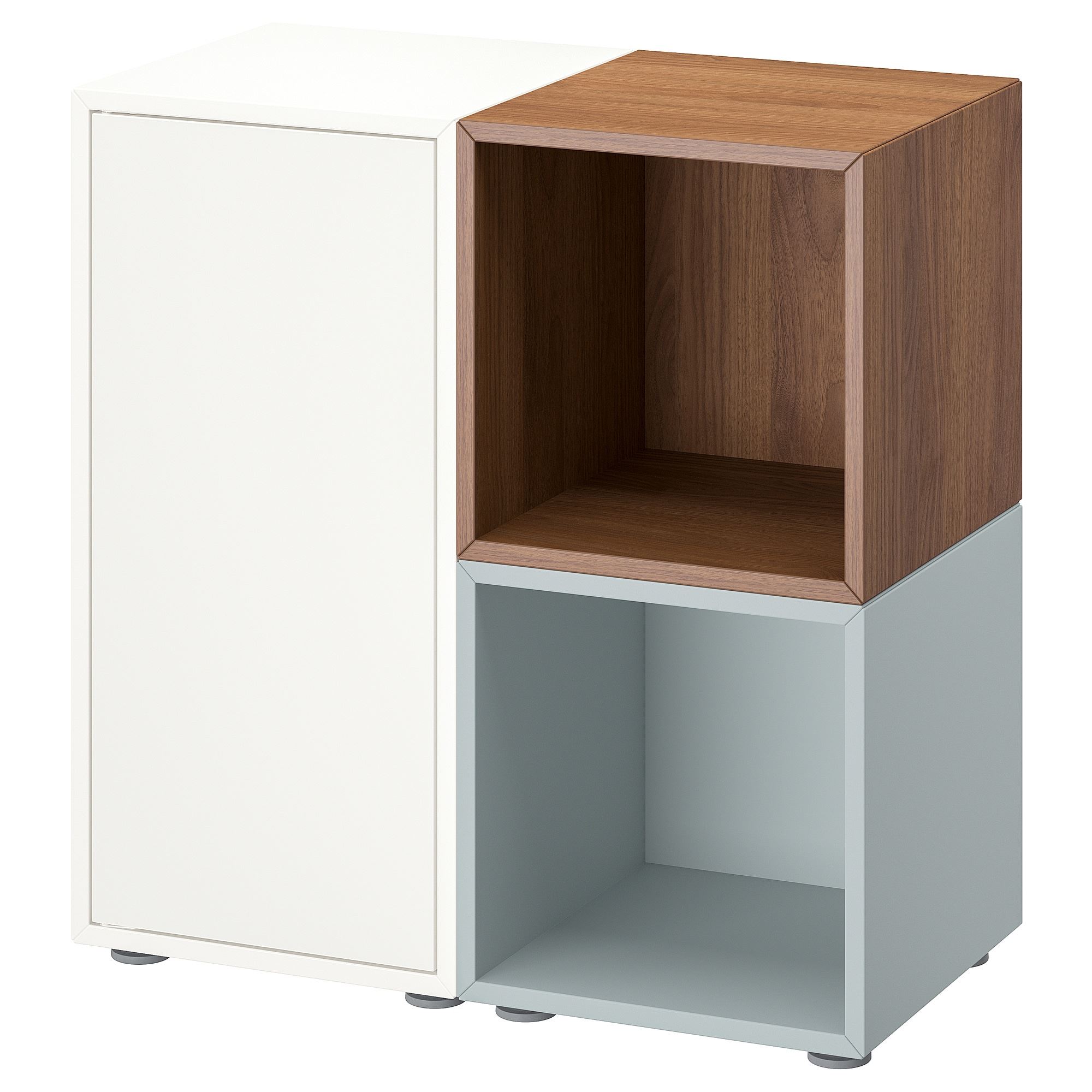 EKET white-walnut effect-blue 70x35x72 cm storage combination