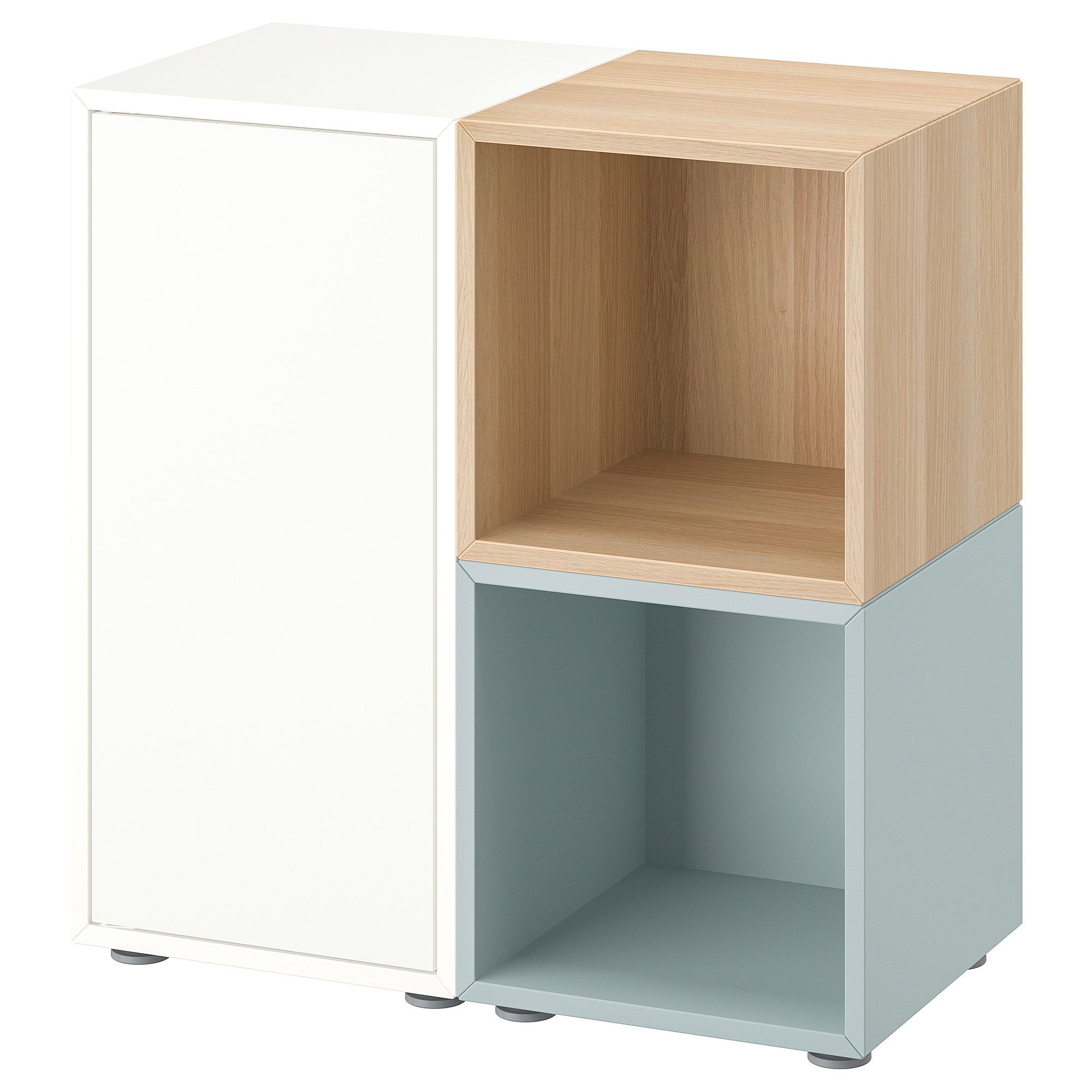 EKET white-oak-blue 70x35x72 cm storage combination - 09549387 | IKEA
