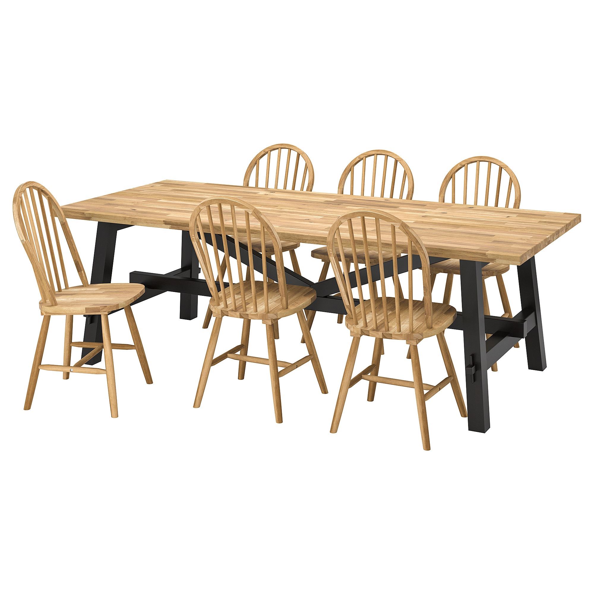 SKOGSTA acacia 6 chairs dining set - 49545127 | IKEA