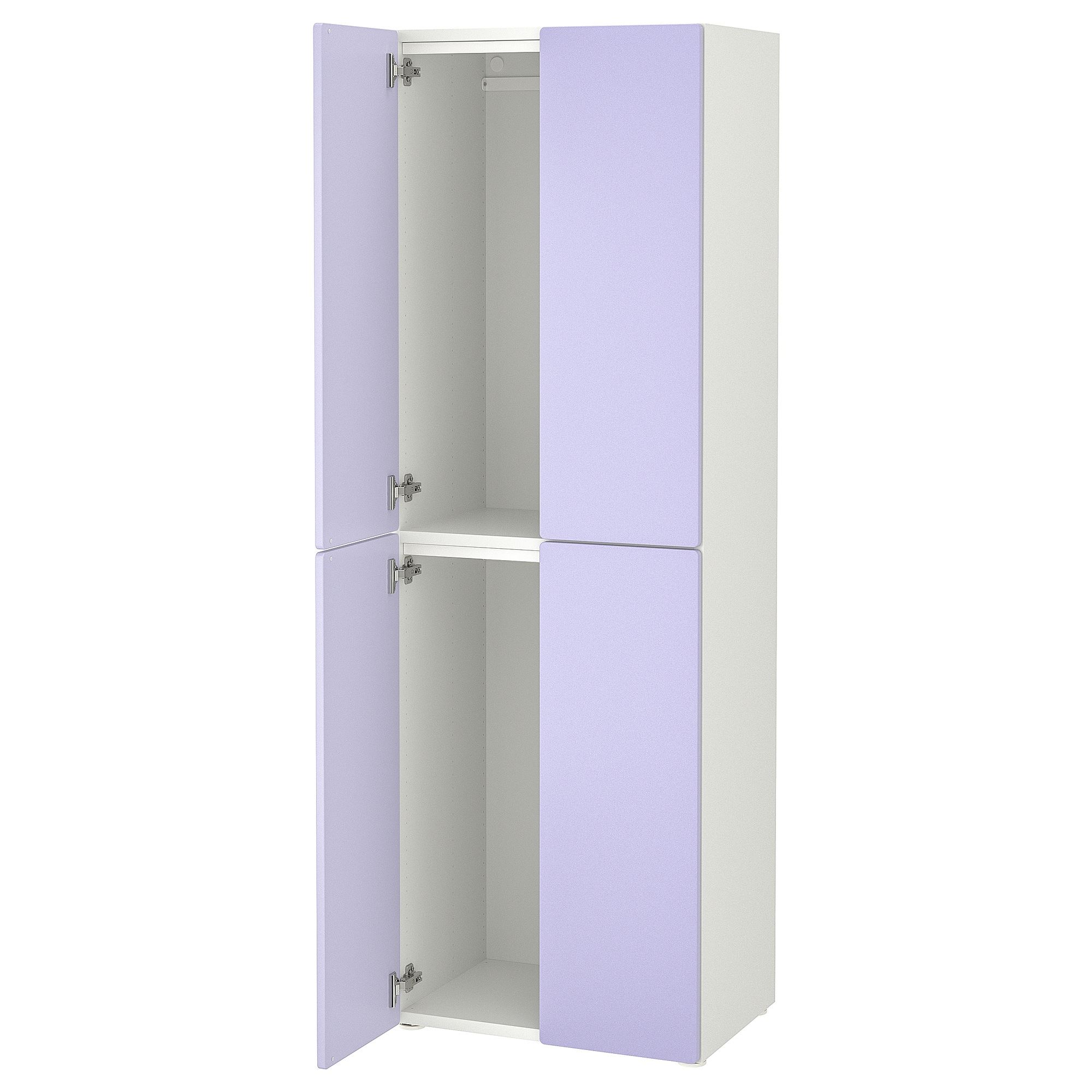 PLATSA/SMASTAD beyaz-lila 60x42x181 cm çocuk gardırobu - 59548979