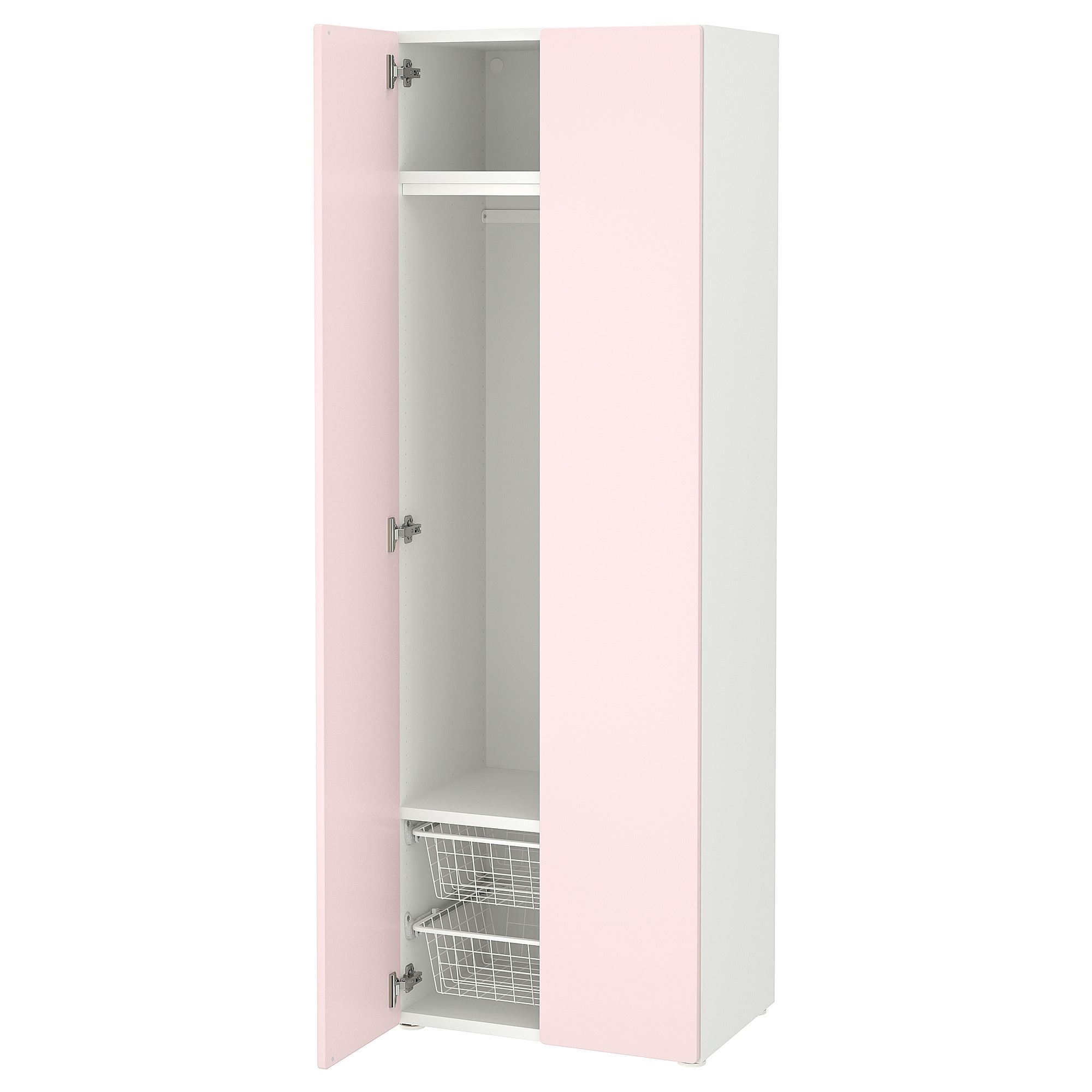 PLATSA/SMASTAD white/pale pink 60x42x181 cm children's wardrobe ...