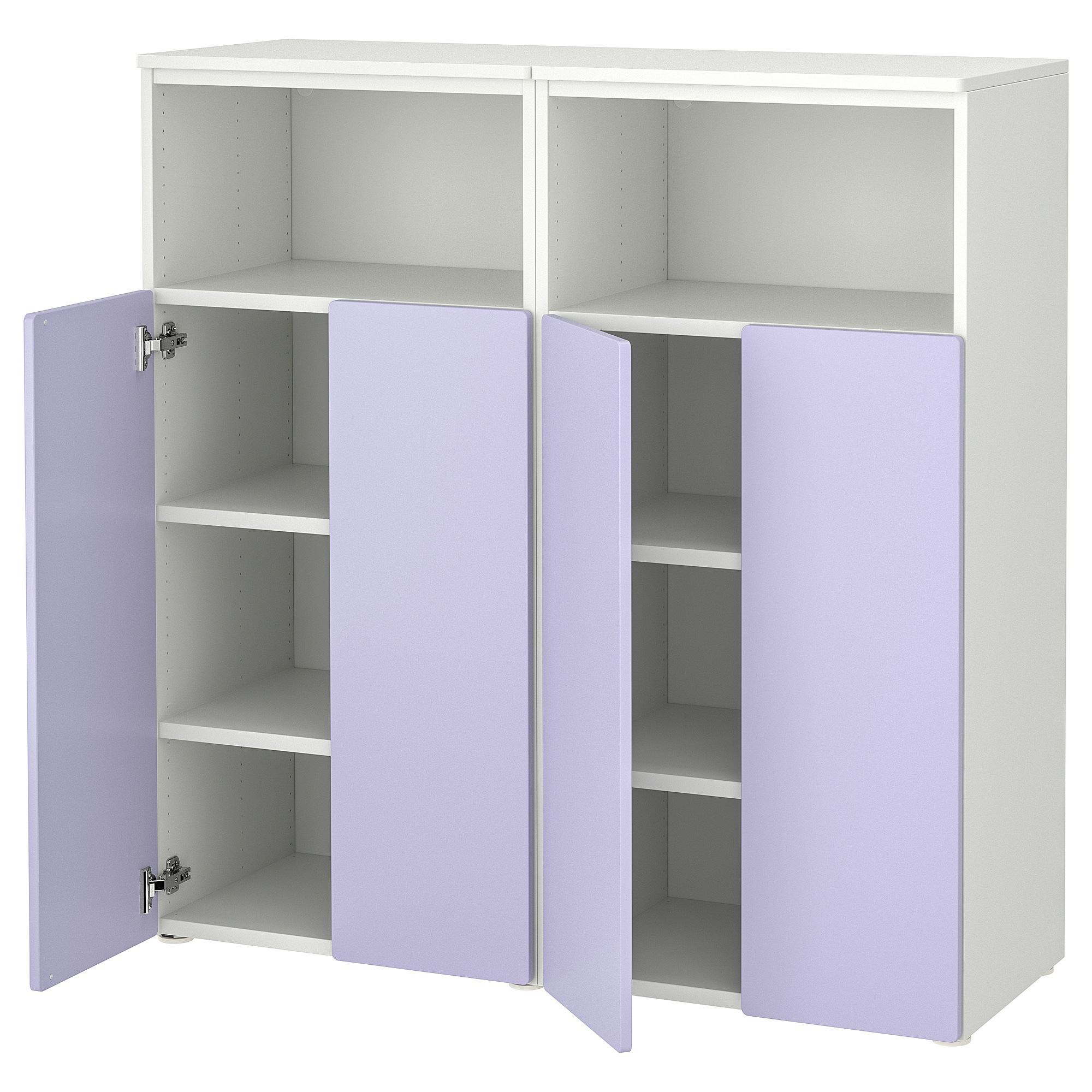 PLATSA/SMASTAD white-lilac 120x42x123 cm children wardrobe
