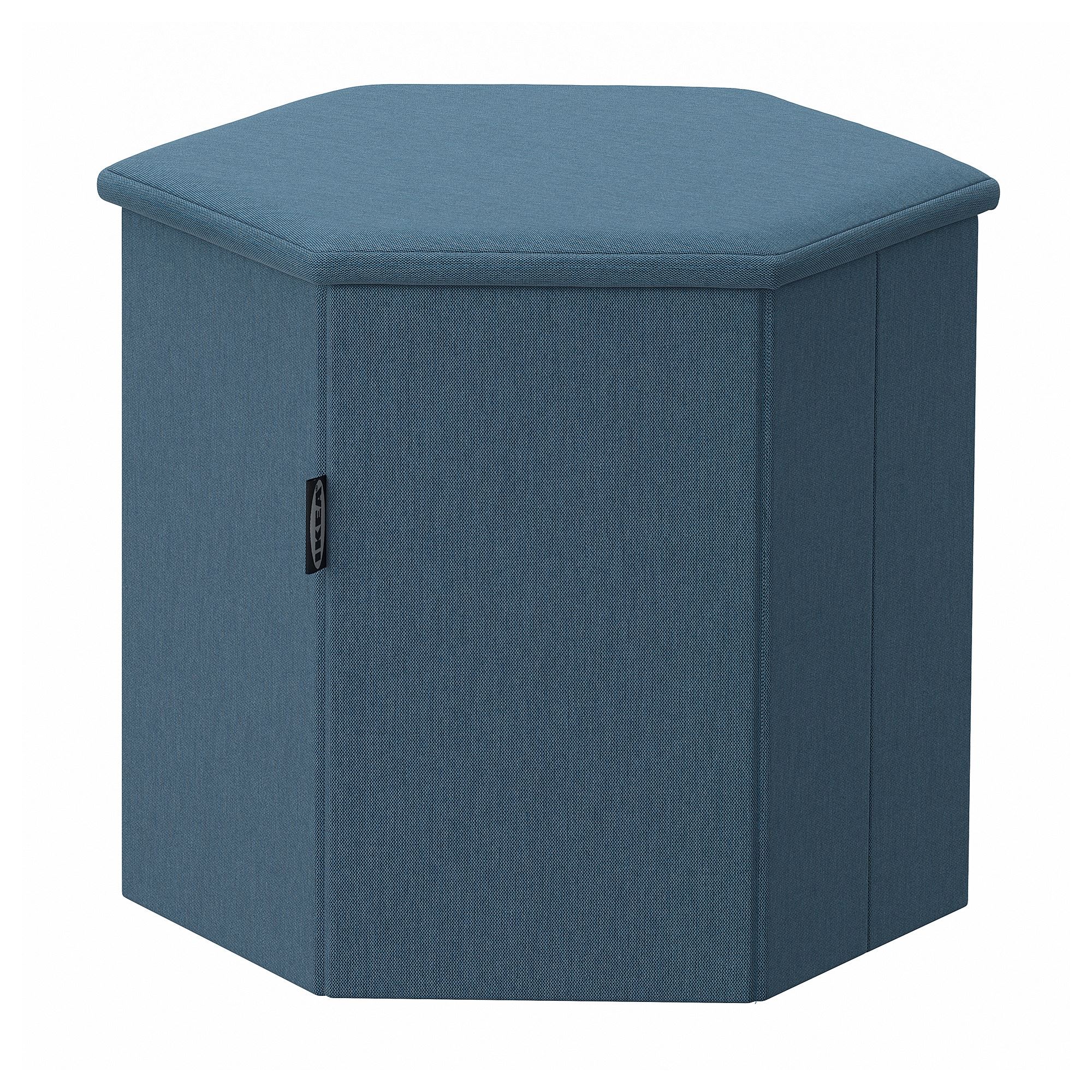 kinococo　IKEA HODDE KJUGE knisa medium blue pouffe with storage - 20565521 | IKEA
