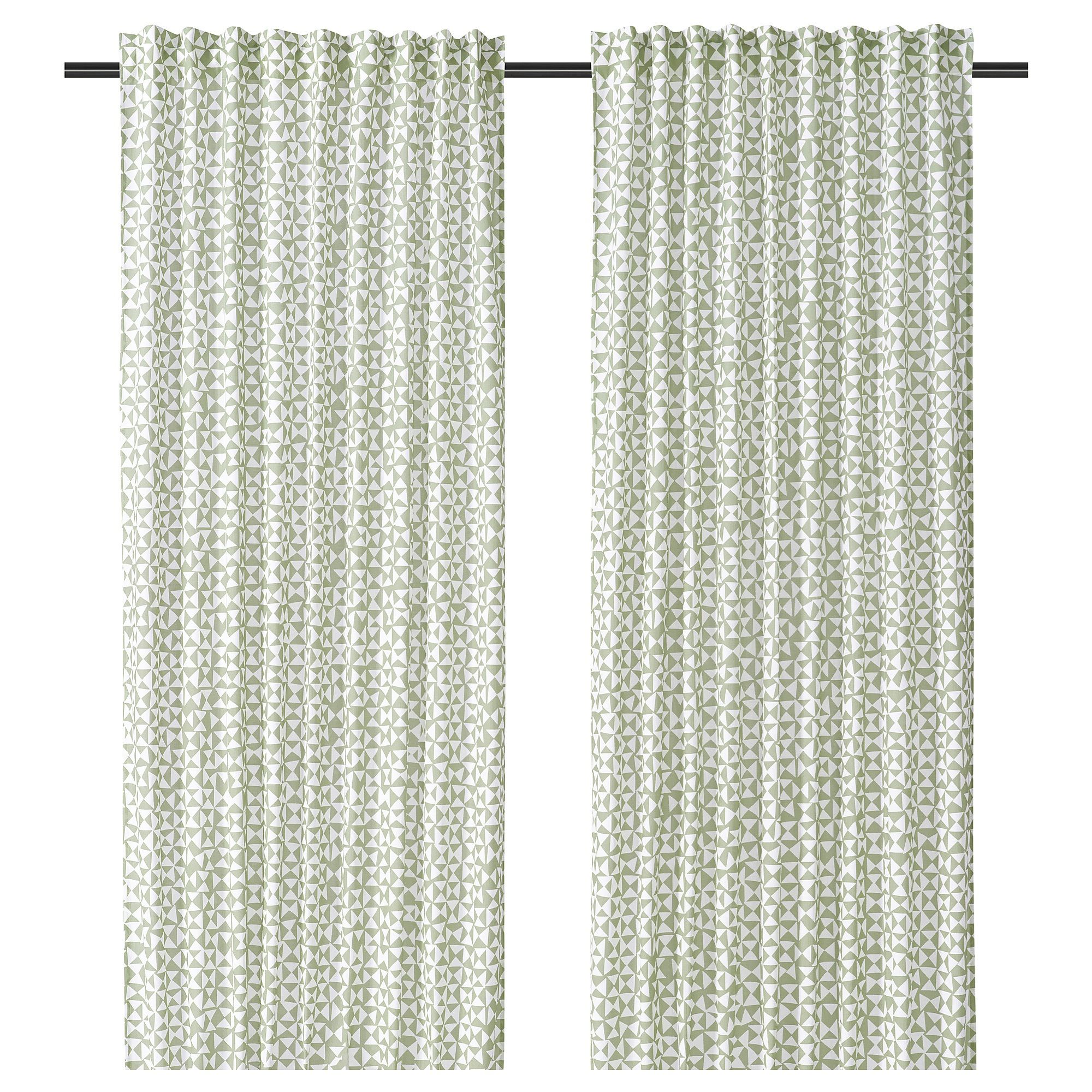 HARKÖRVEL green 145x300 cm background curtain, 1 pair - 60578507