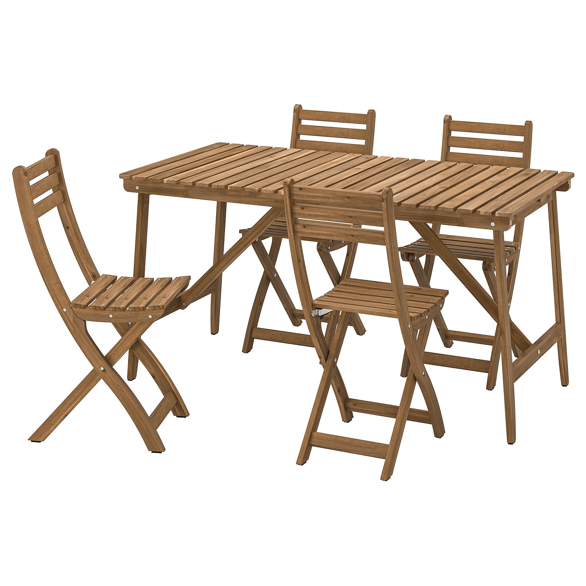 ASKHOLMEN darkbrown dining table and folding chair set - 79529102