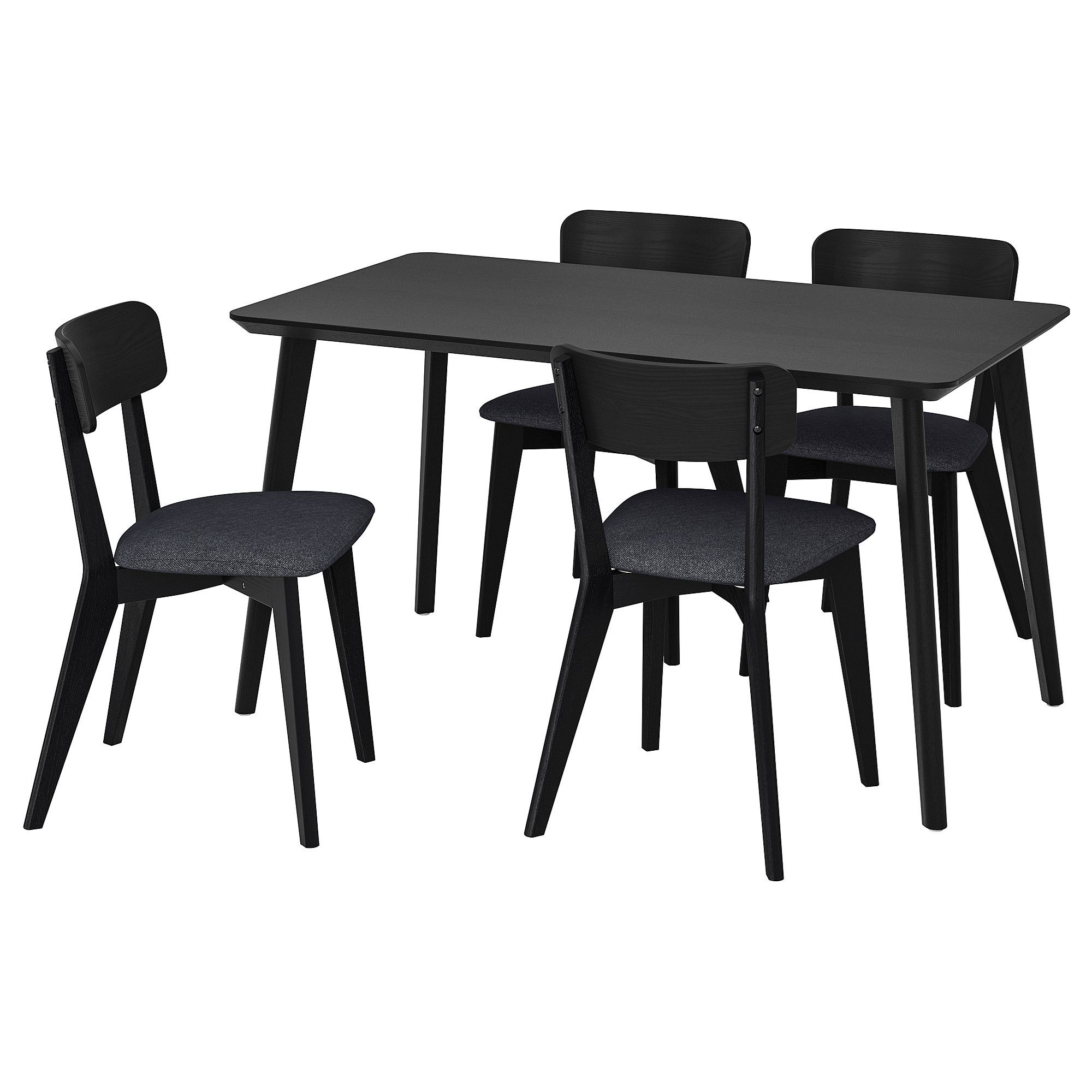 LISABO black-Tallmyra black grey 4 chairs kitchen table set - 09554915 ...