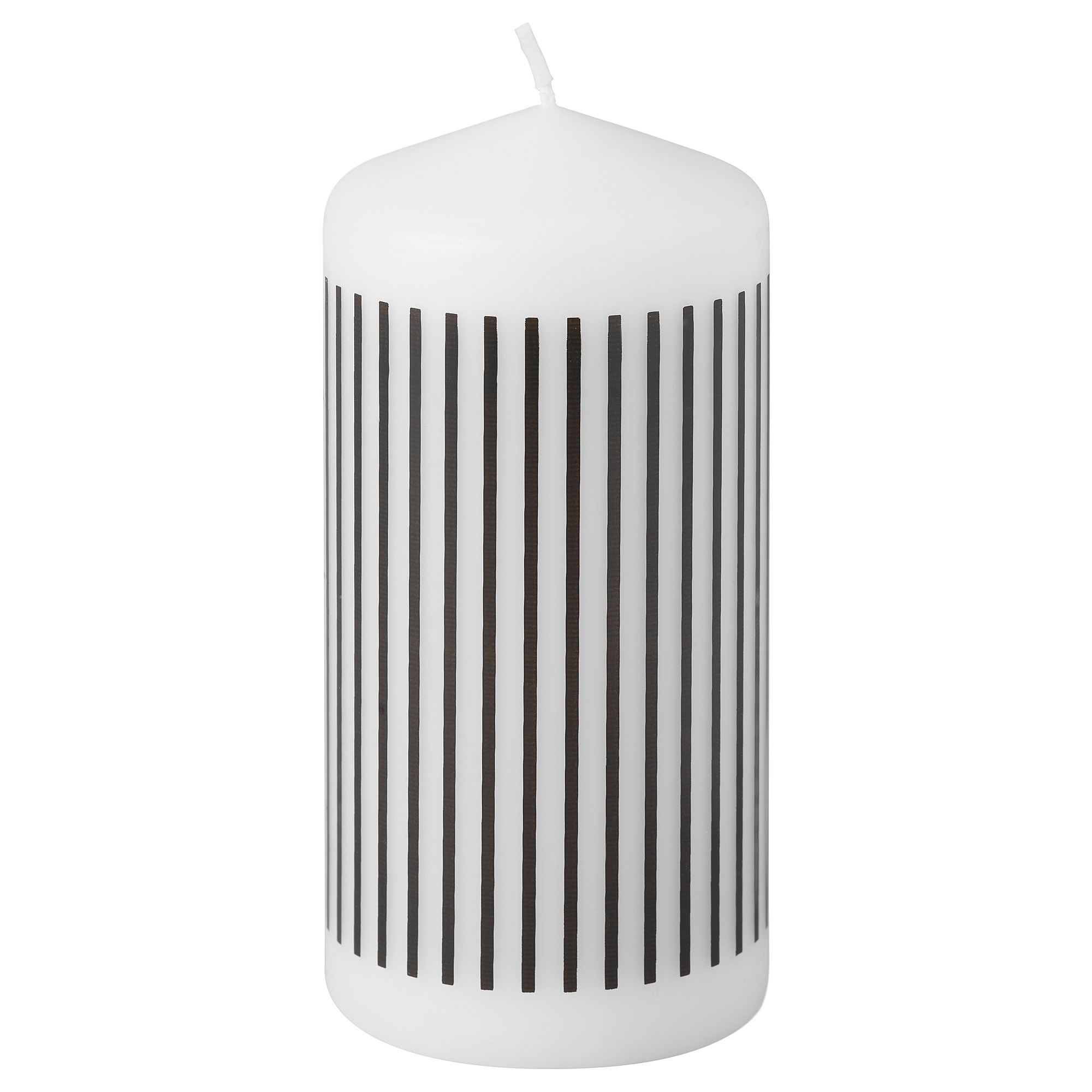 FENOMEN striped-black white 45 hr block candle - 50563101 | IKEA