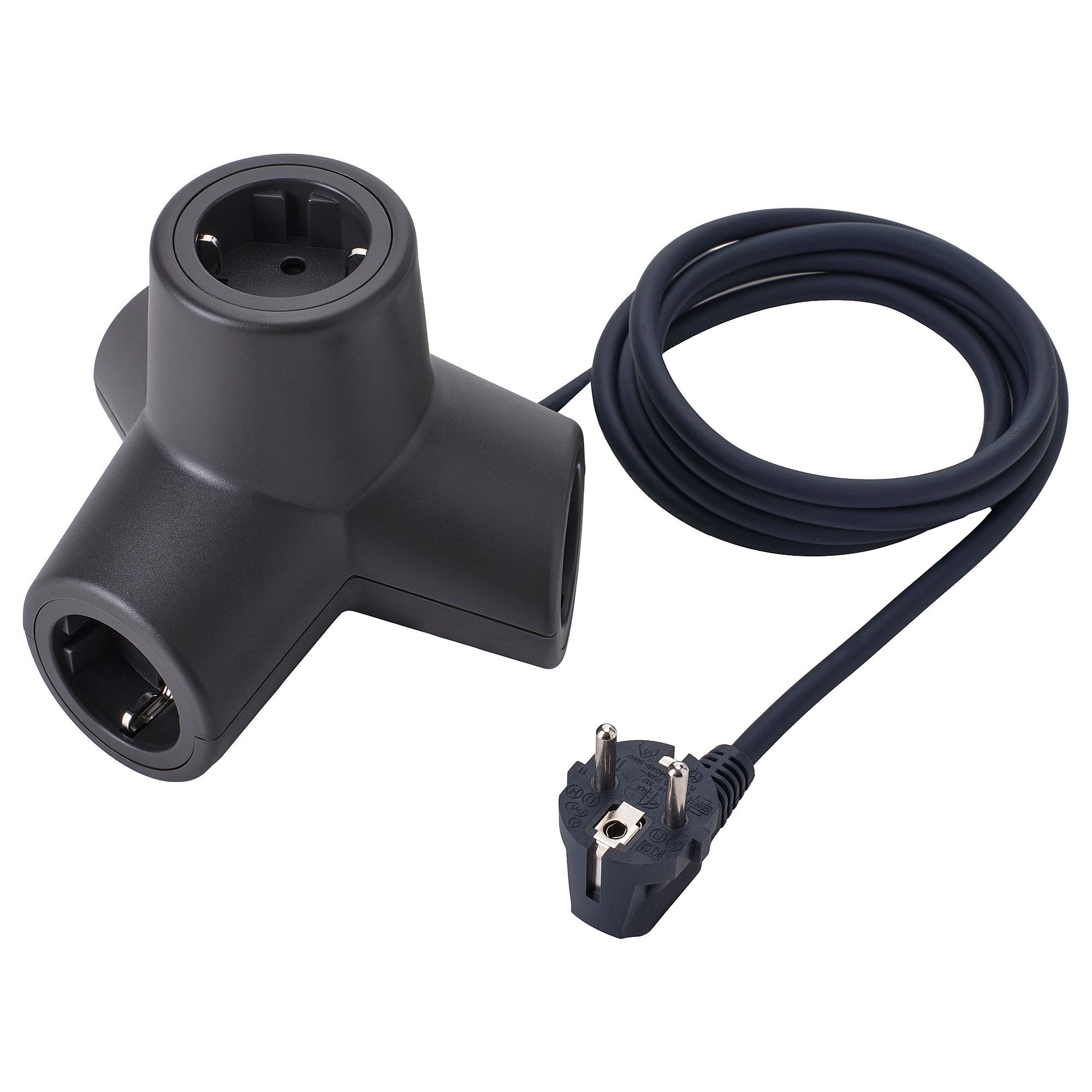 HORNFELS dark grey 1.8 m extension cord - 20514522 | IKEA