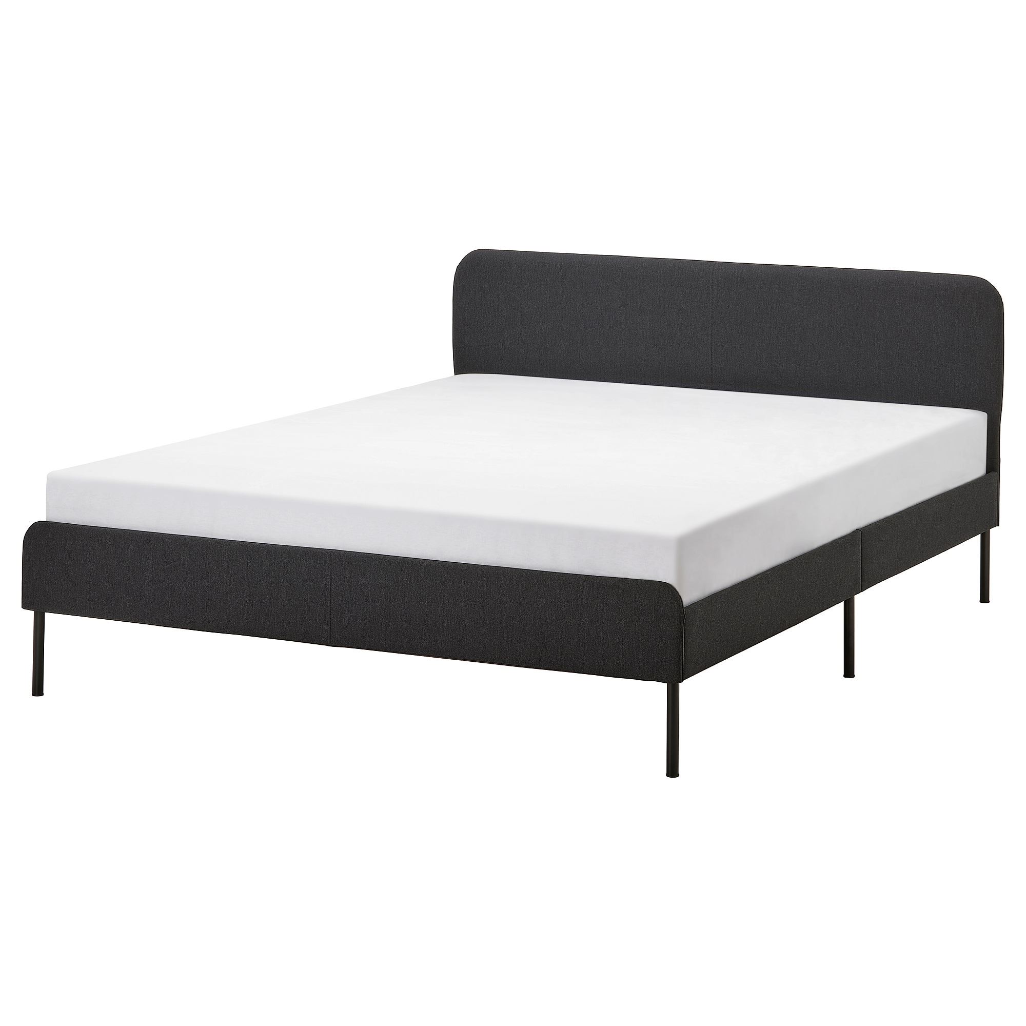 IKEAのSLATTUMベッド 160x200 SLATTUM vissle dark grey 160x200 cm double bed - 40571248 | IKEA