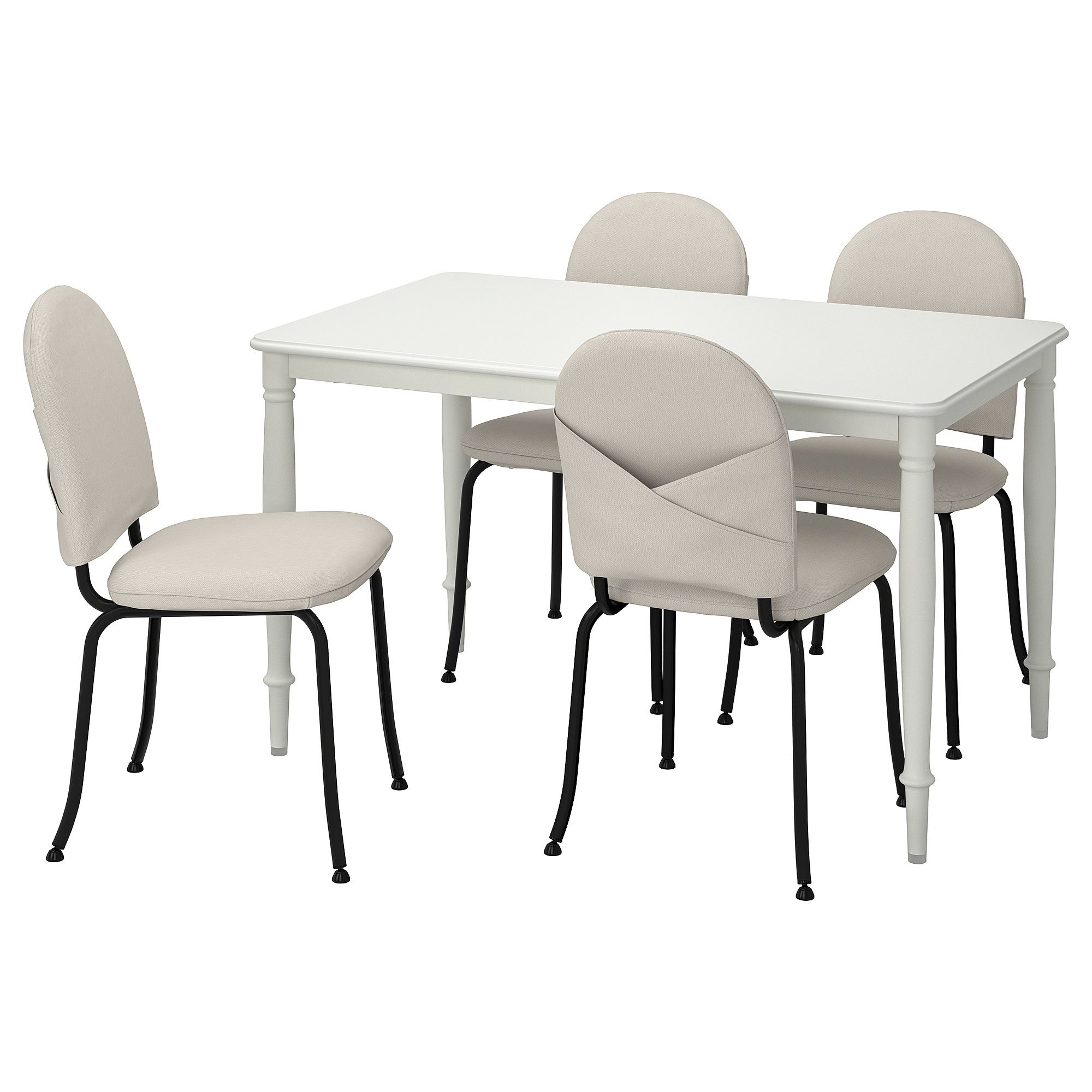 DANDERYD/EBBALYCKE white-Idekulla beige 4 chairs kitchen table set ...