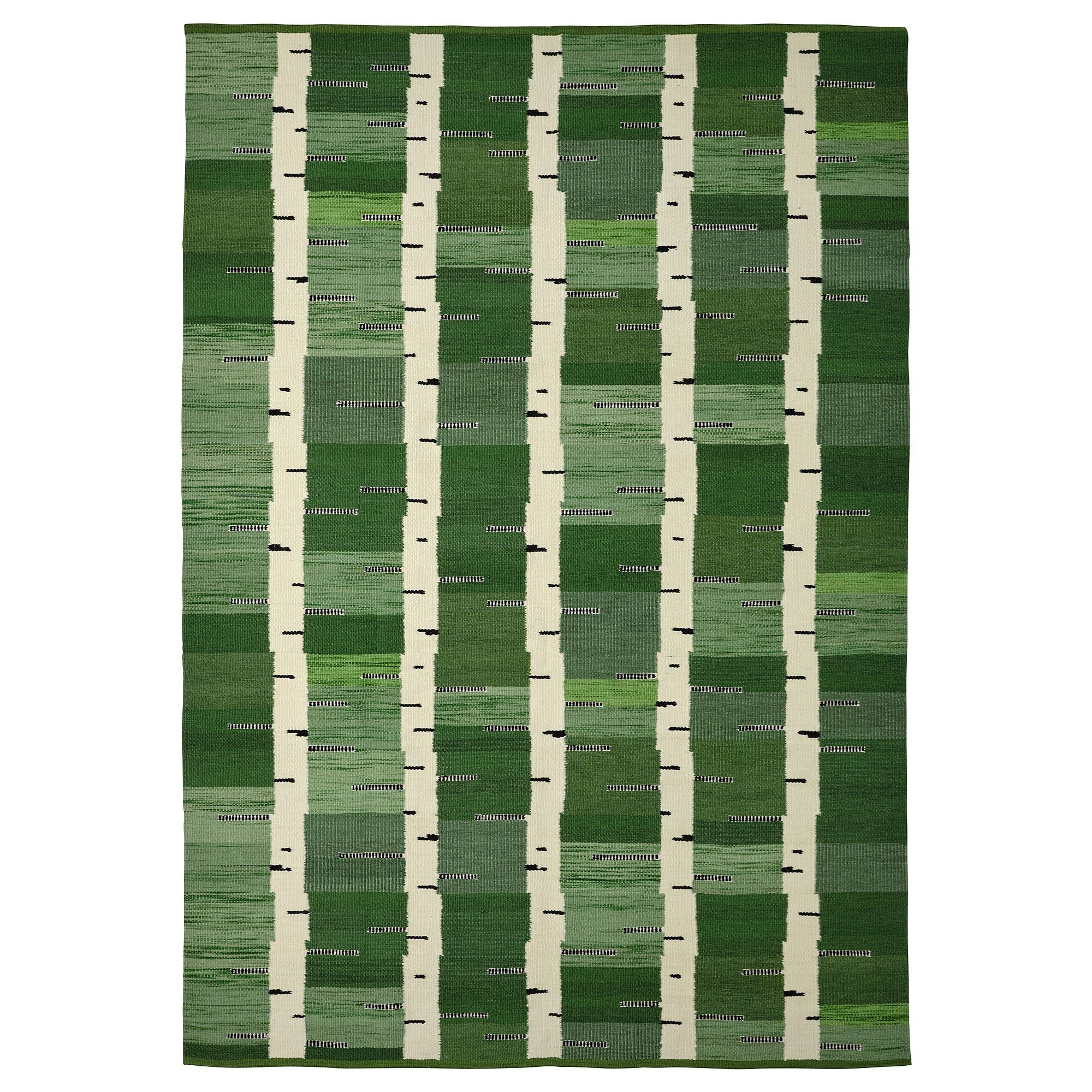 STOCKHOLM 2025 green-white-black handwoven 170x240 cm handwoven