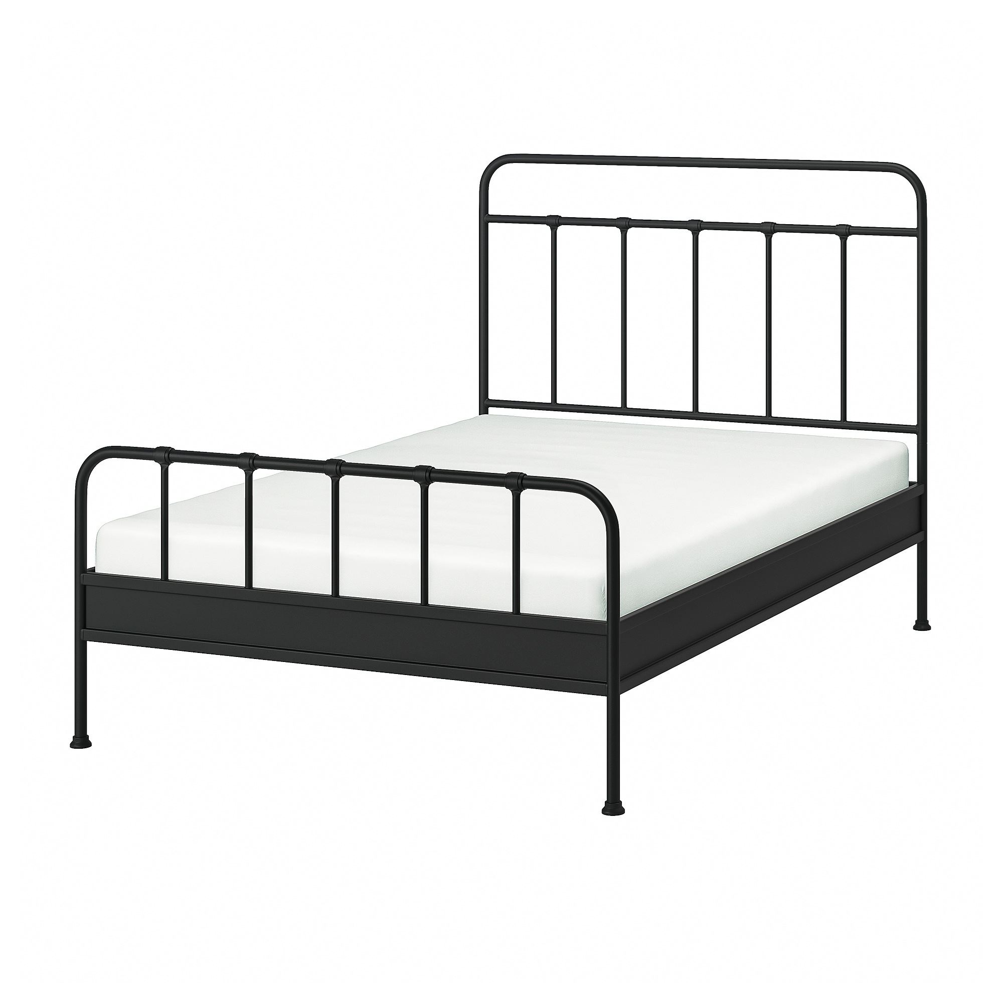 STJARNÖ/LÖNSET anthracite 140x200 cm double bed - 99563393 | IKEA