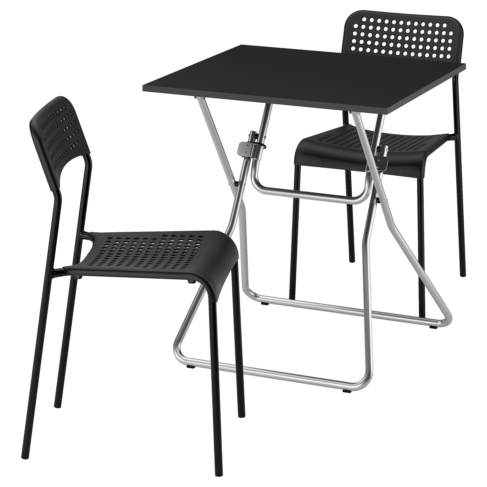 GUNDE/ADDE black 2 chairs kitchen table set - 09564801 | IKEA