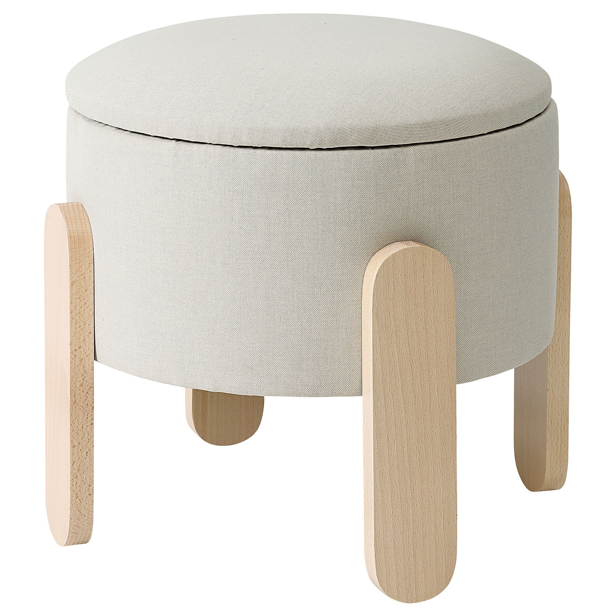 FÖRLUNDA vissle beige pouffe with storage - 30552764 | IKEA