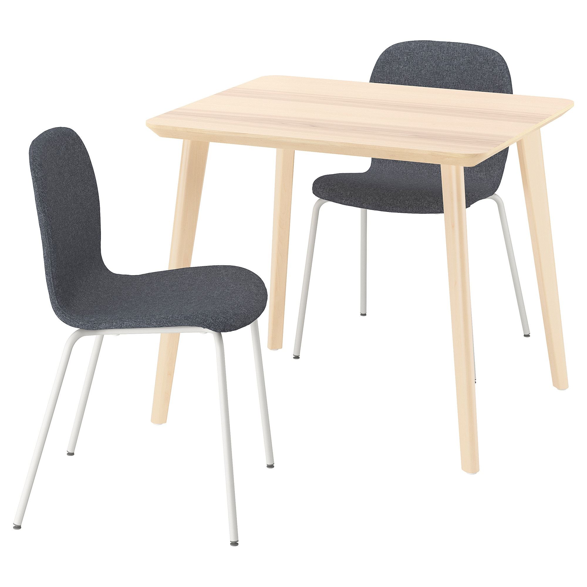 LISABO/KARLPETTER/SEFAST ash veneer-gunnared medium grey 2 chairs
