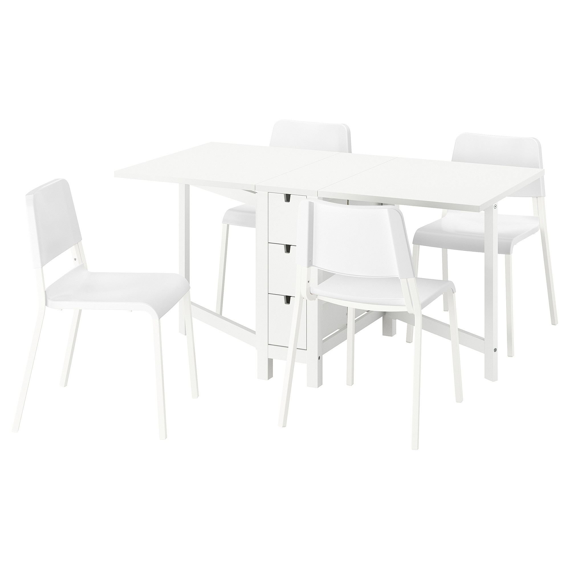 NORDEN/TEODORES white 4 chairs kitchen table set - 89568824 | IKEA