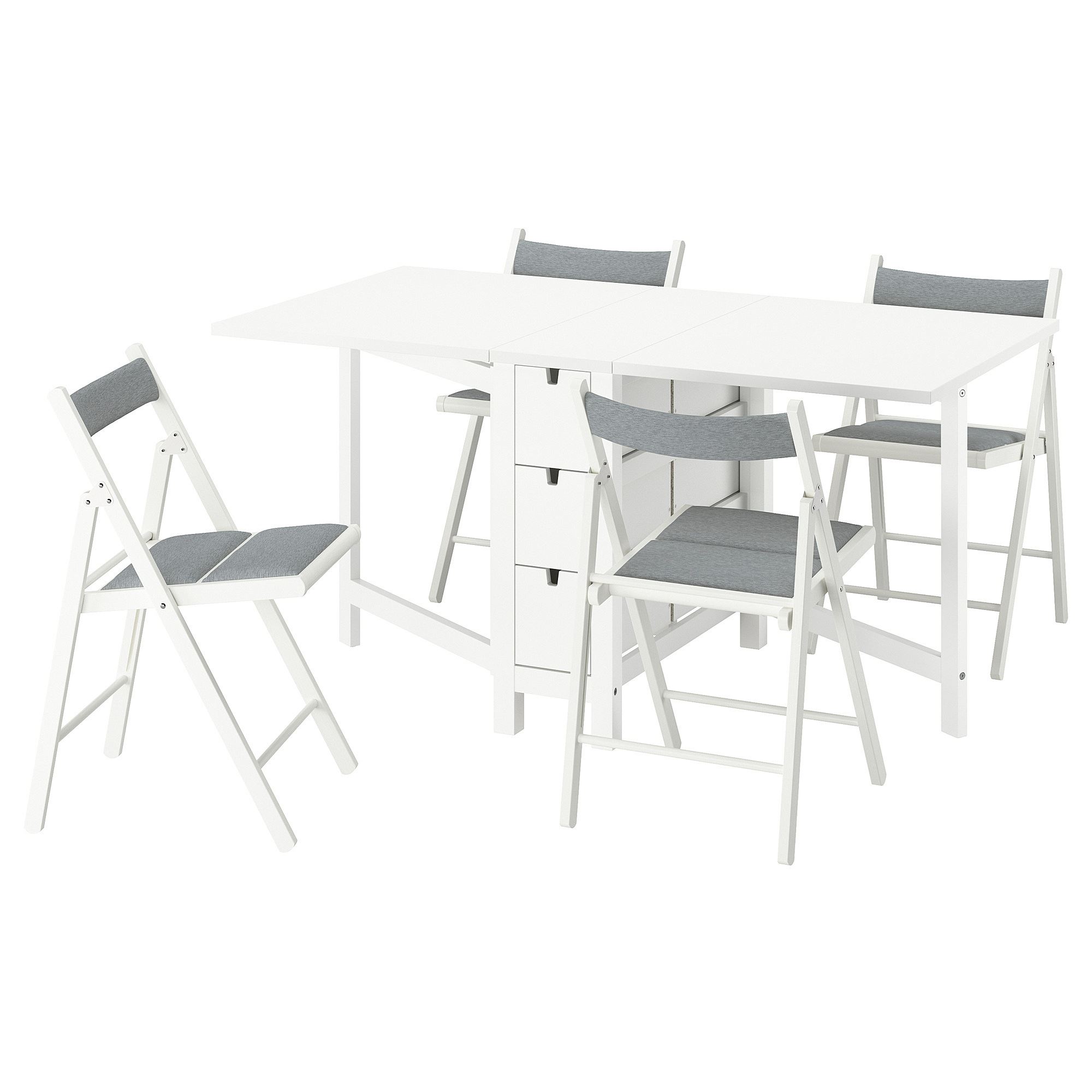 【IKEA】棚　廃盤商品NORDEN NORDEN/FRÖSVI white/Knisa light grey 4 chairs kitchen table set