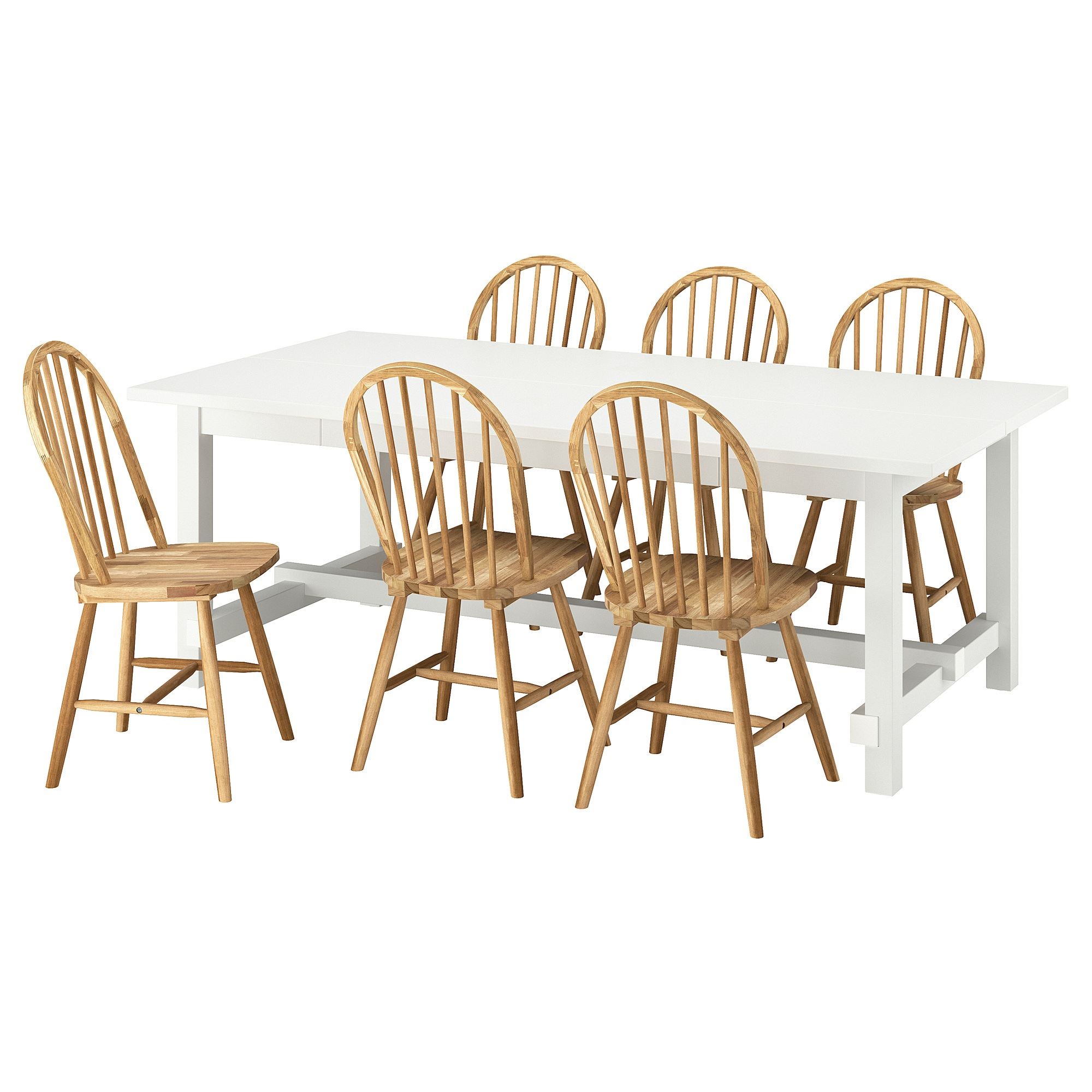 NORDVIKEN/SKOGSTA white-acacia 6 chairs dining set - 59571502 | IKEA