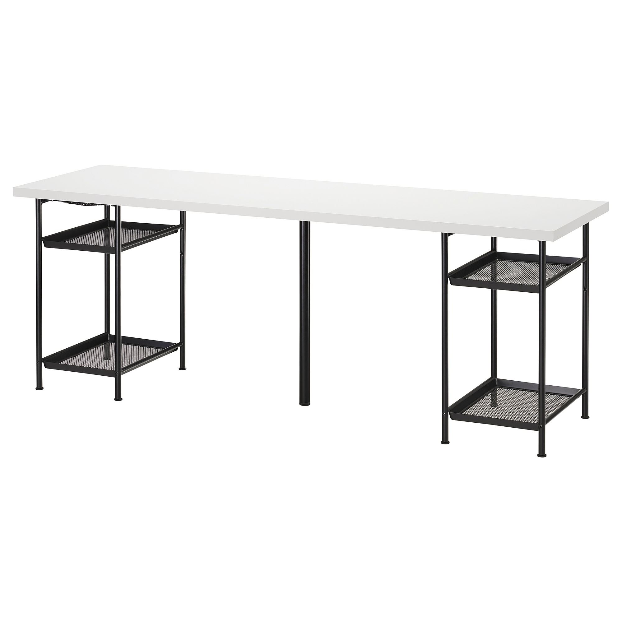 LAGKAPTEN/SPAND white/black 200x60 cm desk - 99568362 | IKEA