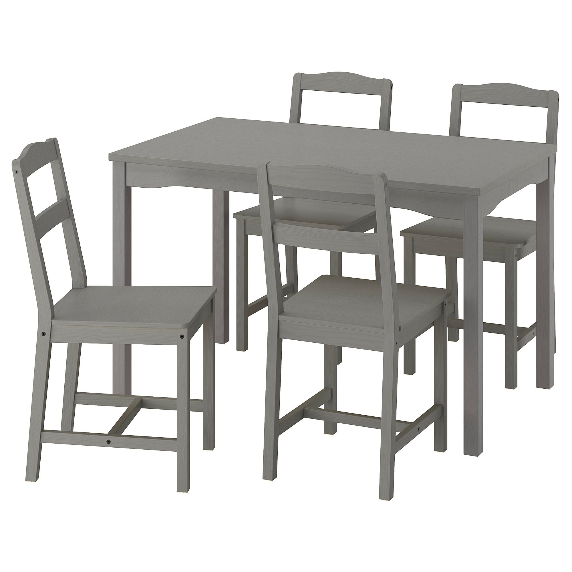 HAUGA grey 4 chairs kitchen table set 79574910 IKEA