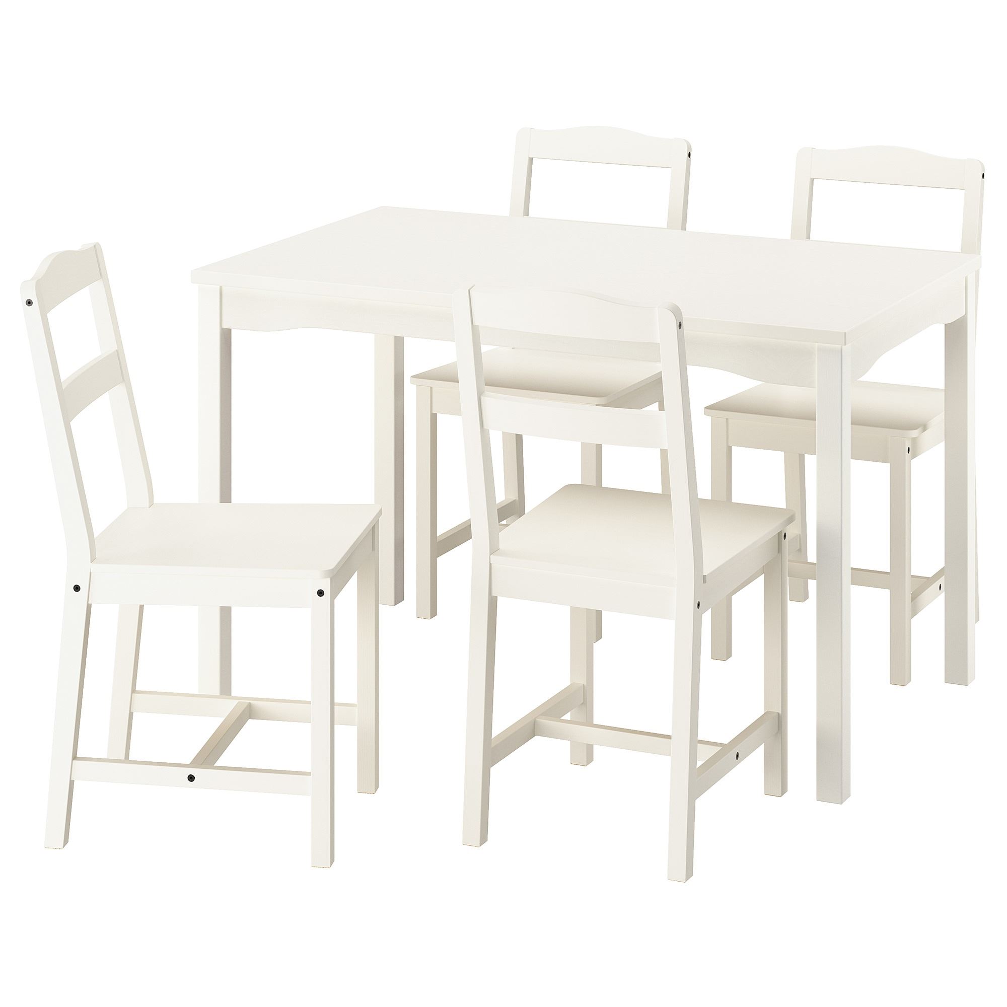 HAUGA white 4 chairs kitchen table set 89574863 IKEA