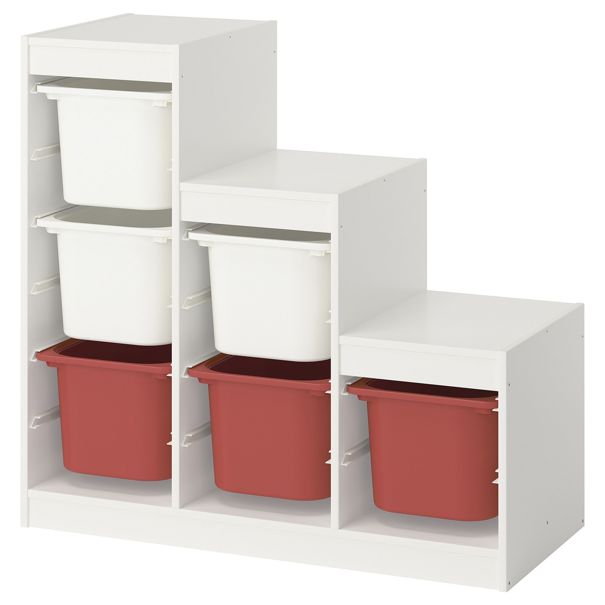 TROFAST beyaz-kırmızı 99x44x94 cm saklama ünitesi - 69573398 | IKEA